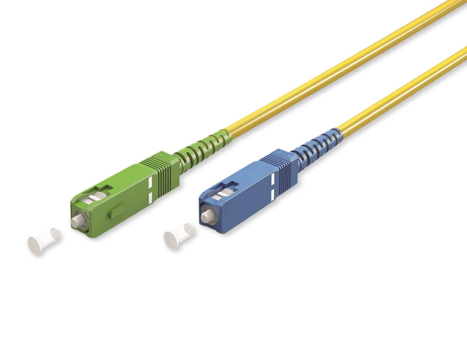 GOOBAY Singlemode Glasfaserkabel, SC-APC/SC-UPC, OS2, Simplex, gelb, 1 m