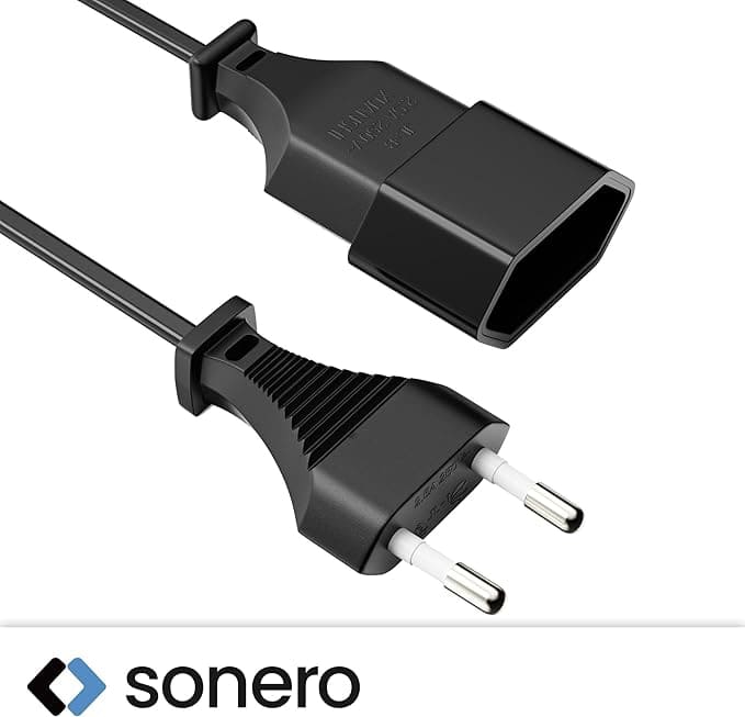 SONERO Netzkabel Verlängerung, X-ESG-ESB-010B, gerade, schwarz, 1m