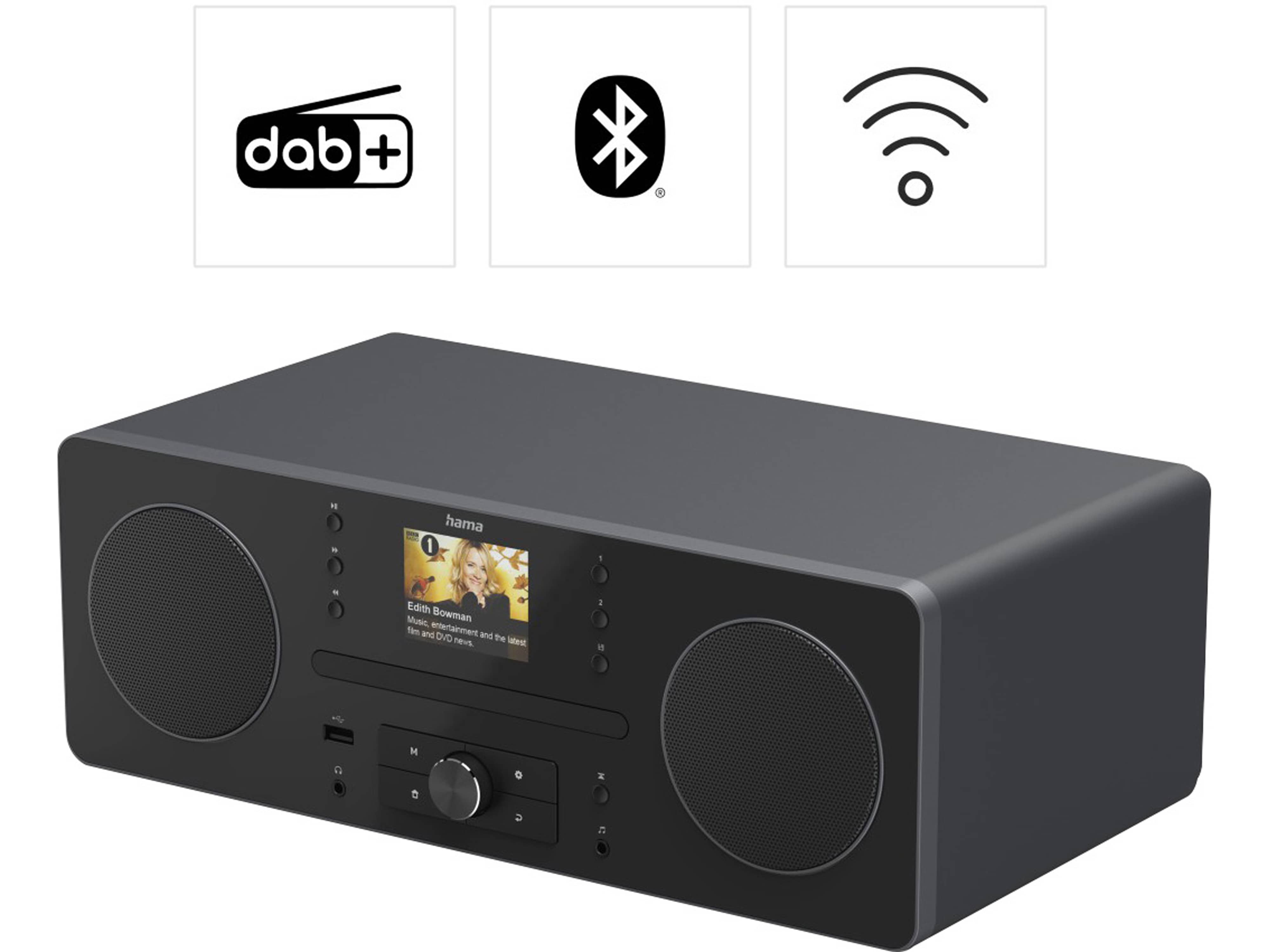 HAMA Digitalradio DR1560CBT, DAB+/FM/CD/Bluetooth/schwarz