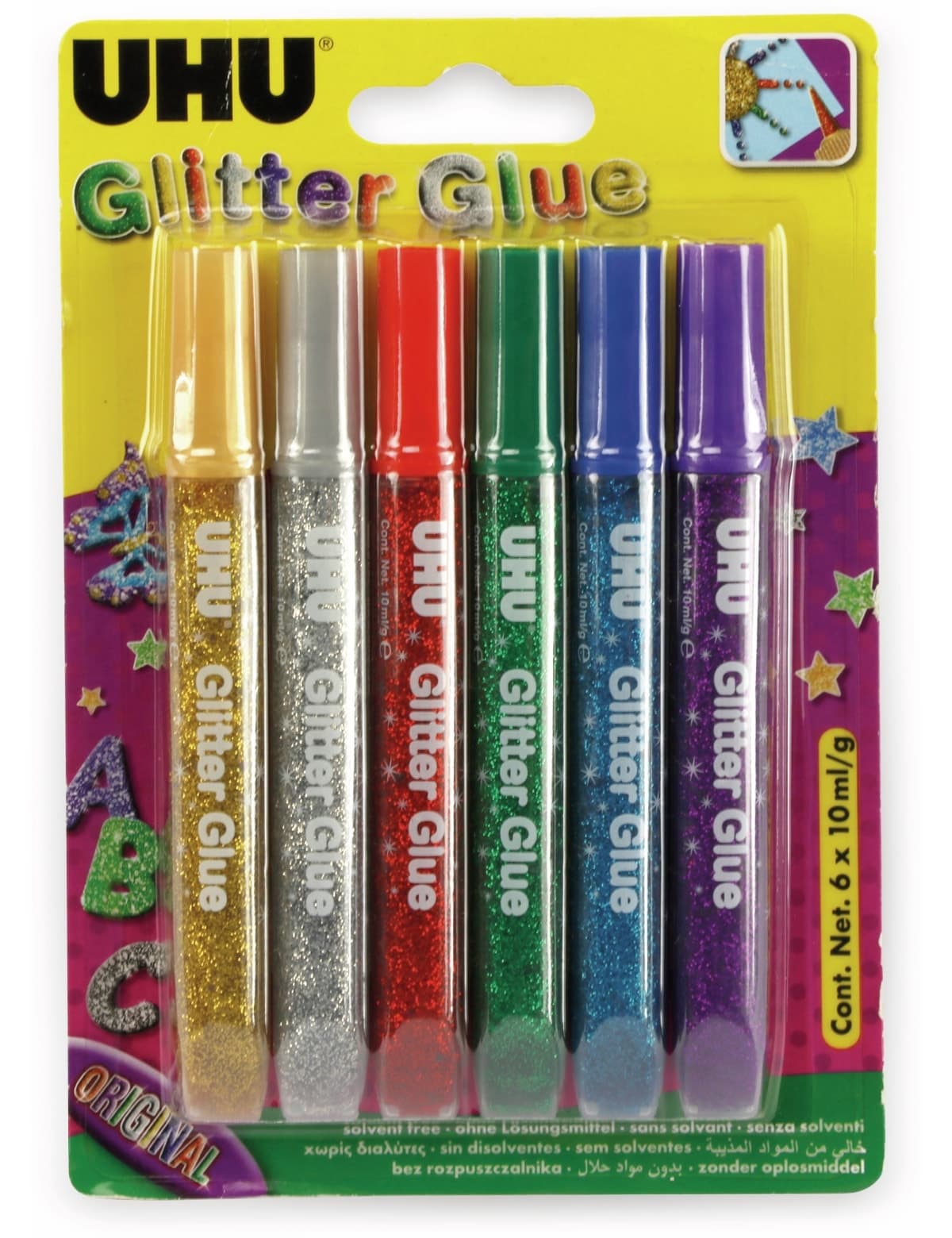 UHU Glitter Glue, 6 Stück 