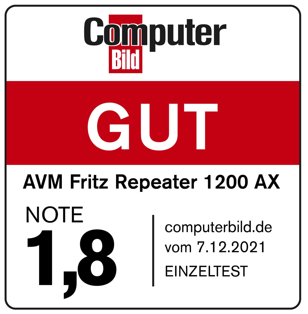 AVM FRITZ!Repeater 1200 AX Repeater - WLAN - Wifi-6