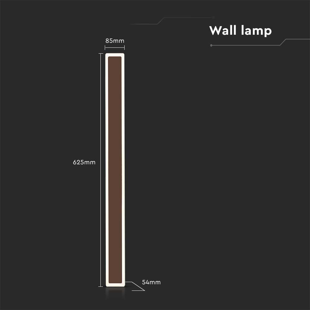 V-TAC LED-Wandleuchte VT-11117, EEK: E, 17 W, 2330 lm, 4000 K, braun