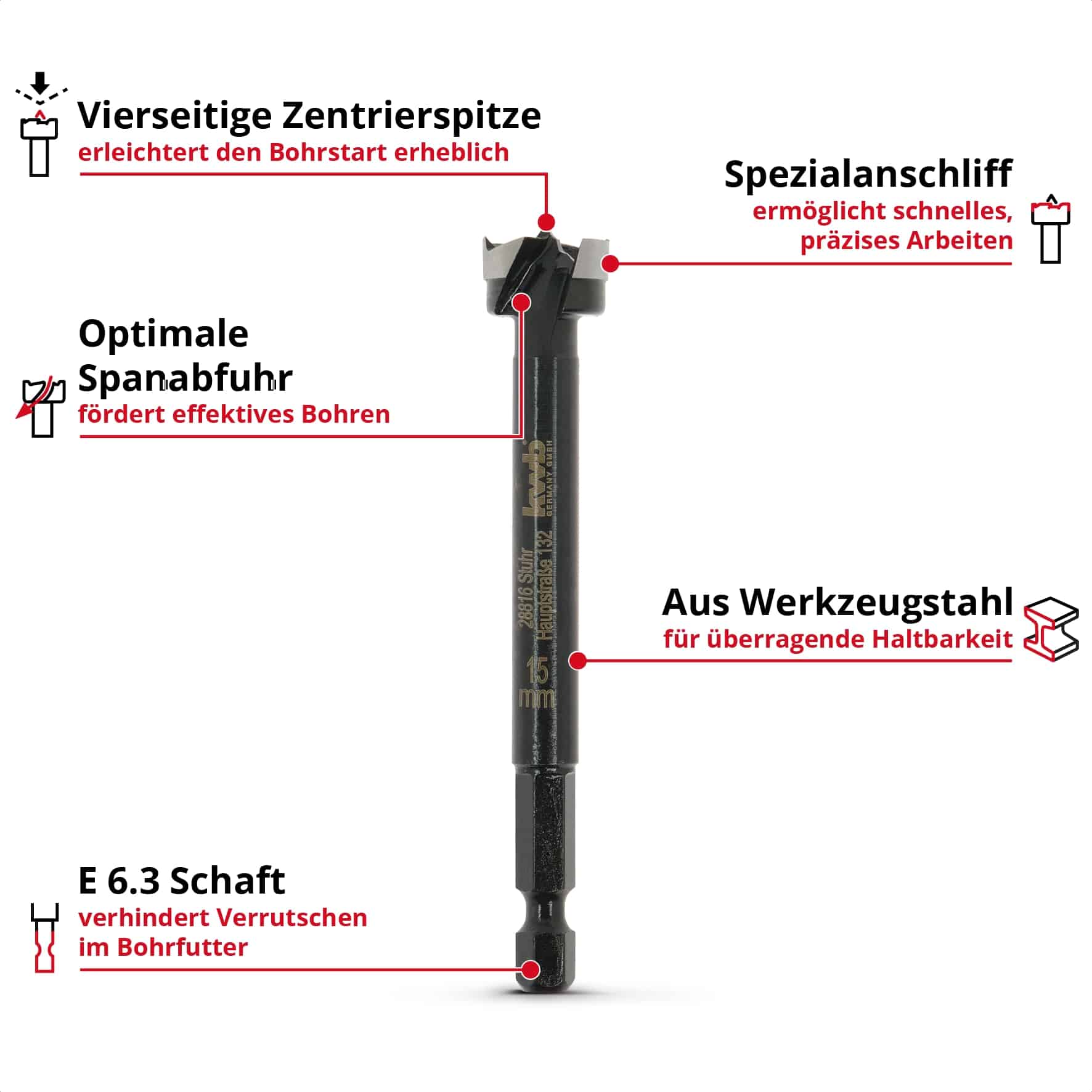 KWB Forstnerbohrer, 706415, 15 mm