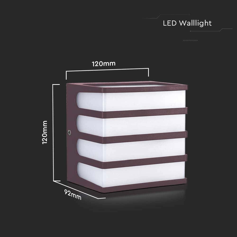 V-TAC LED-Wandleuchte VT-732, EEK: F, 8 W, 800 lm, 4000 K, braun