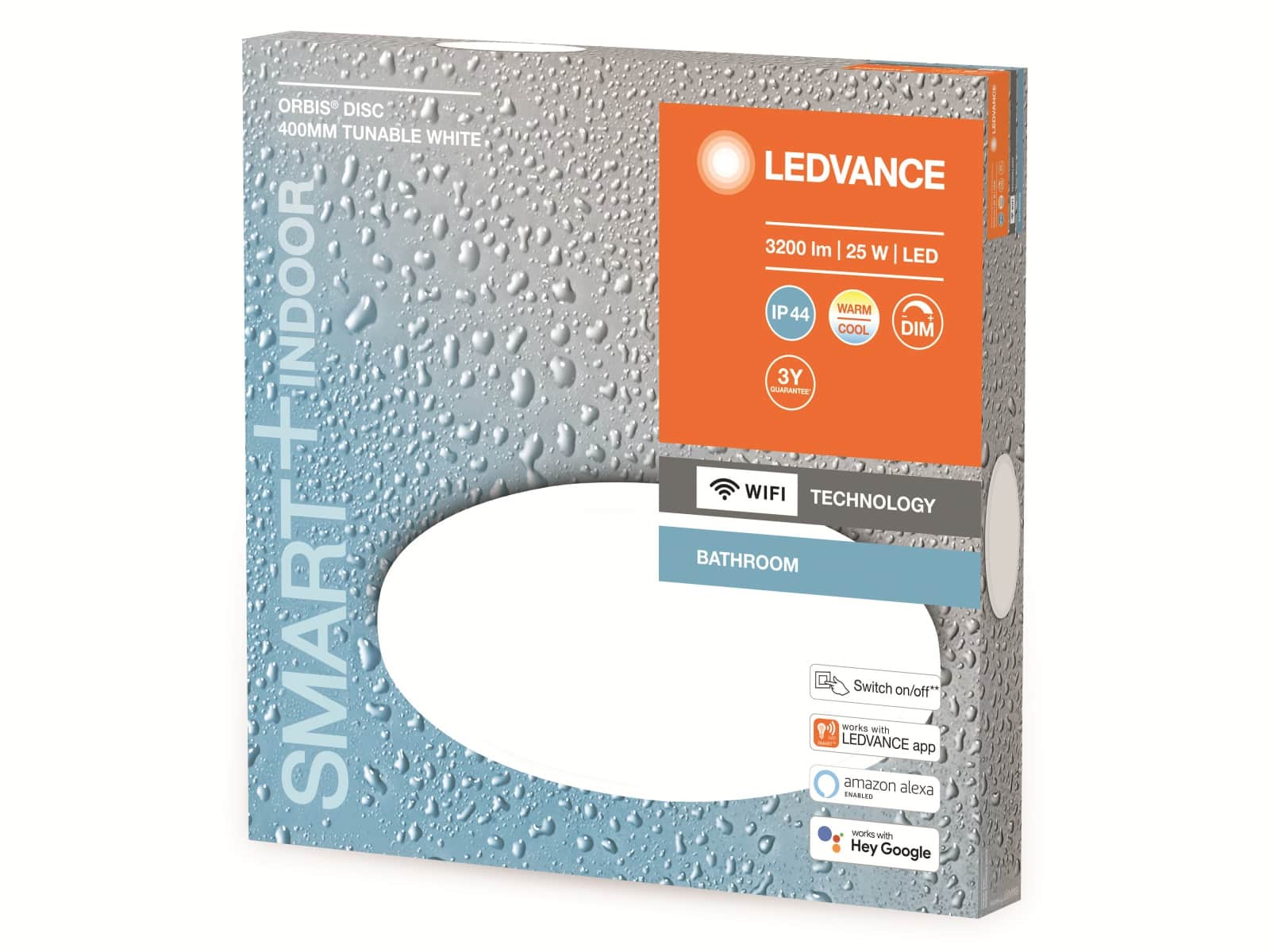 LEDVANCE LED-Deckenleuchte, Orbis Disc, 400mm, 25W, TW, WiFi