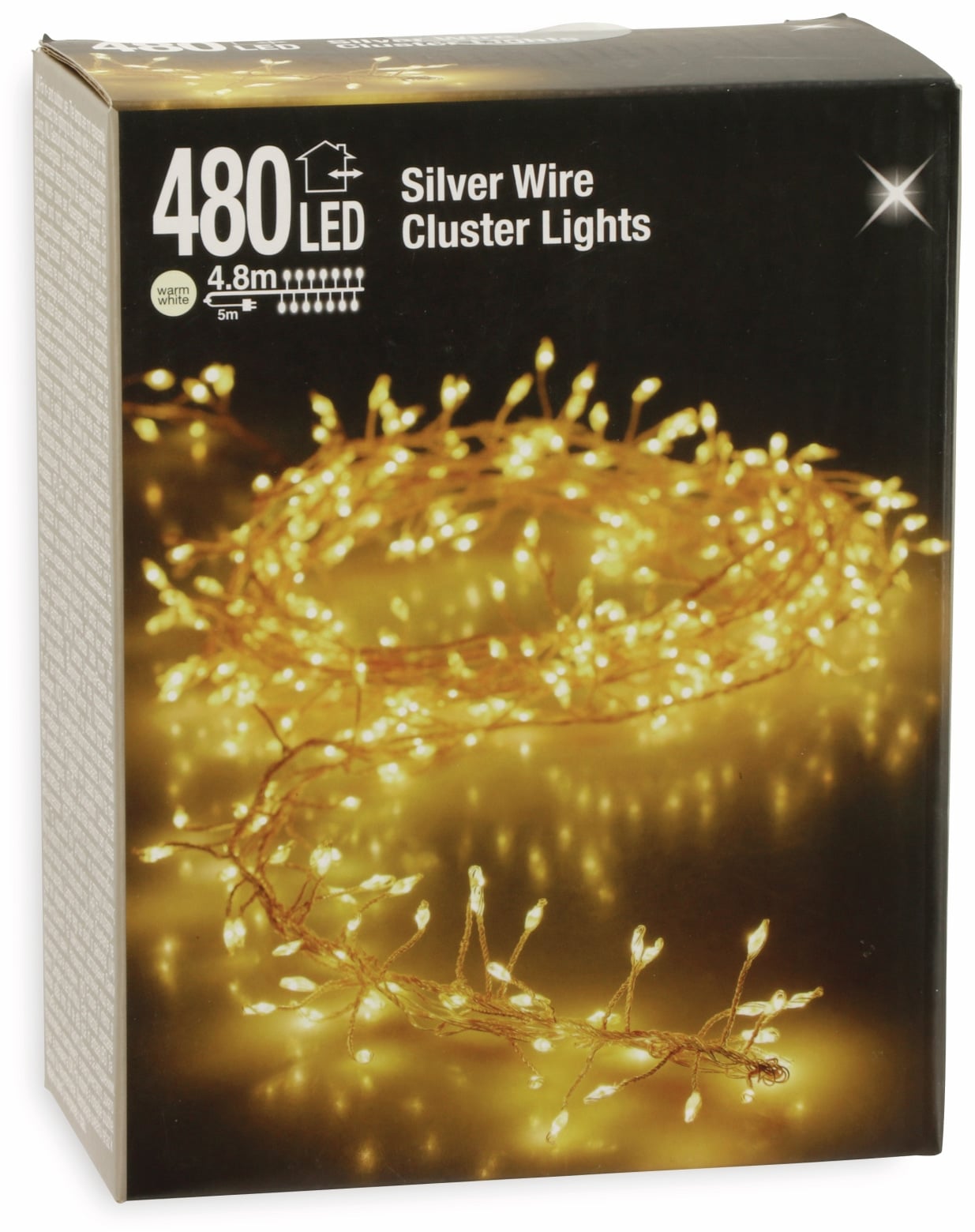 LED-Büschellichterkette Silberdraht, warmweiß, 480 LEDs, 230V~, IP44, 9,8m