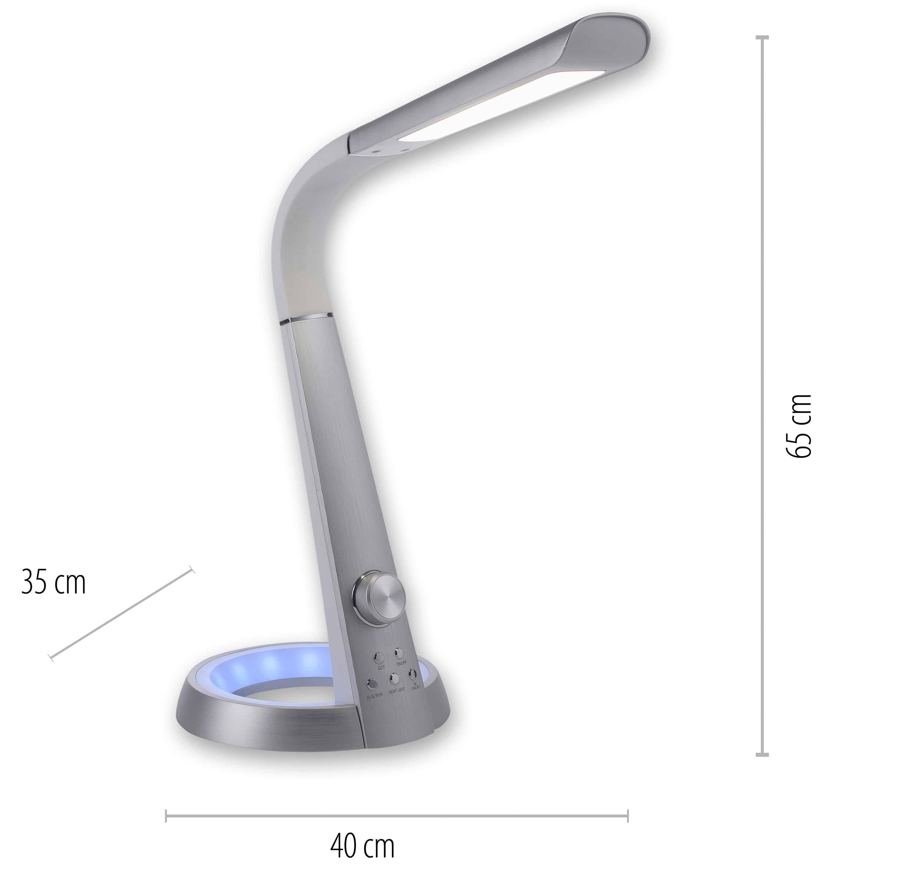 PAUL NEUHAUS LED-Tischleuchte aluminiumfarbig,, 7,3 W, 780 lm, CCT, RGB