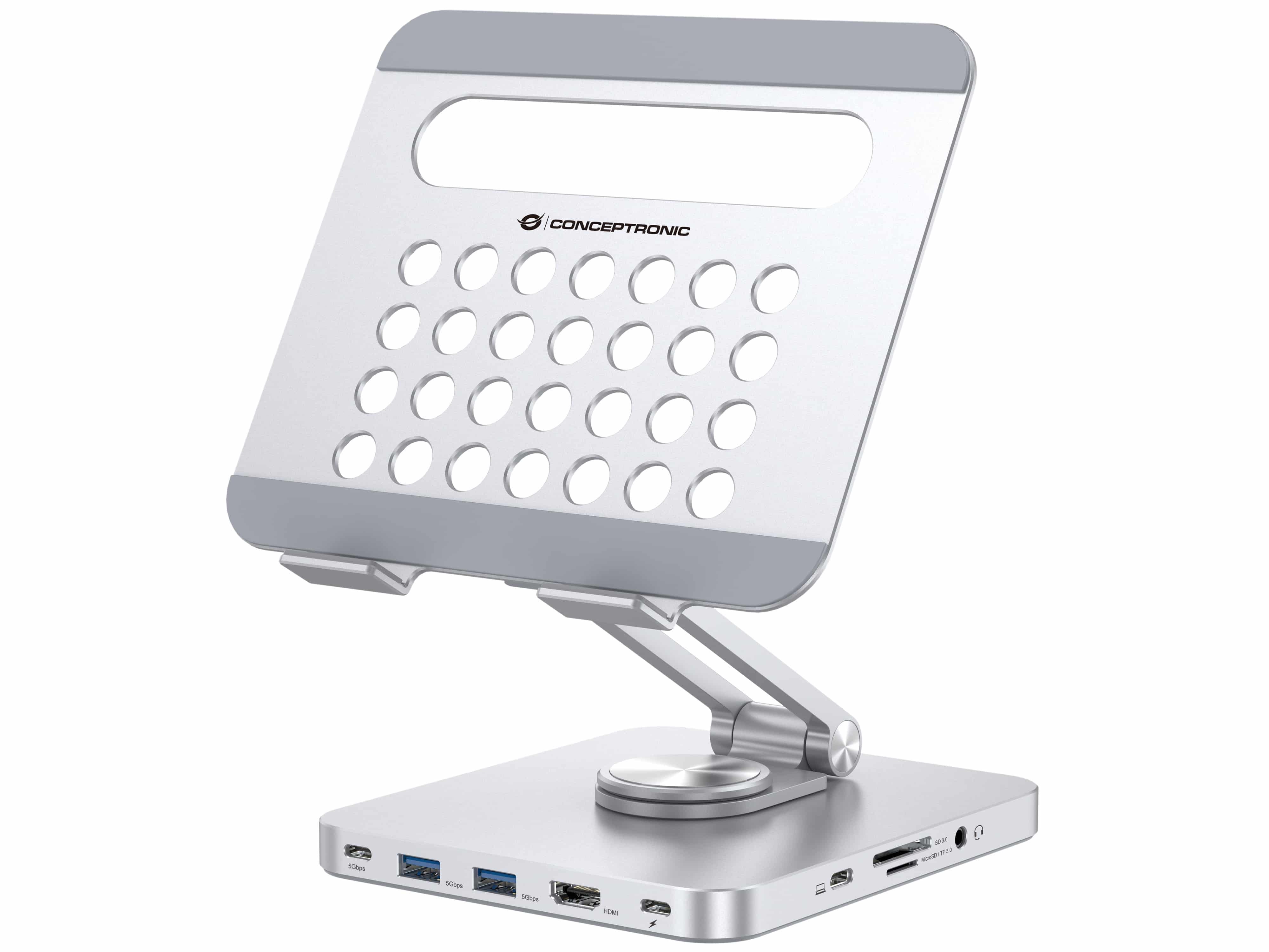 CONCEPTRONIC Dockingstation DONN26G 8-in-1 inkl. Tabletständer