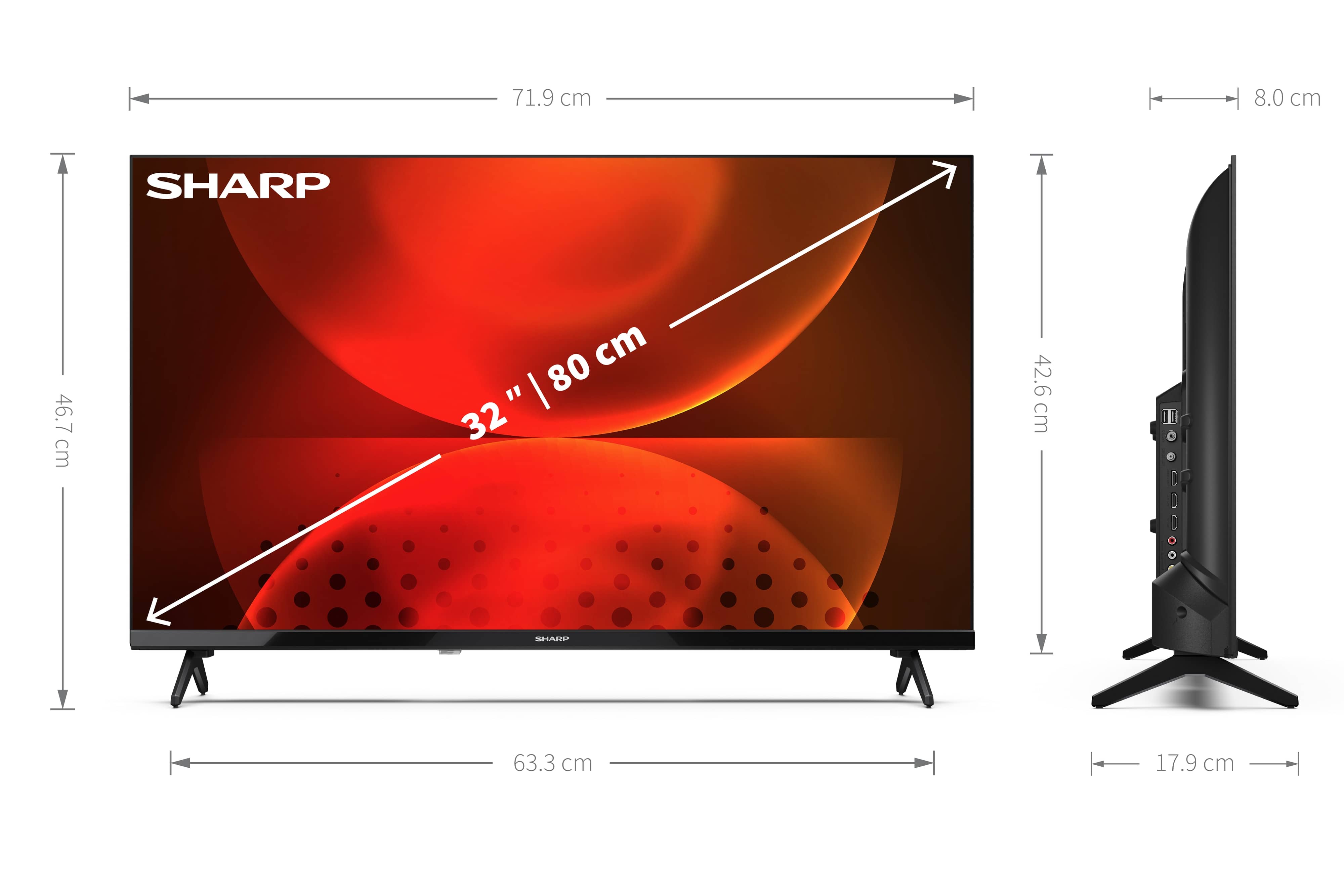SHARP LED-TV 32FH2EA, 32", Smart-TV, EEK: E, HD-ready, Wlan