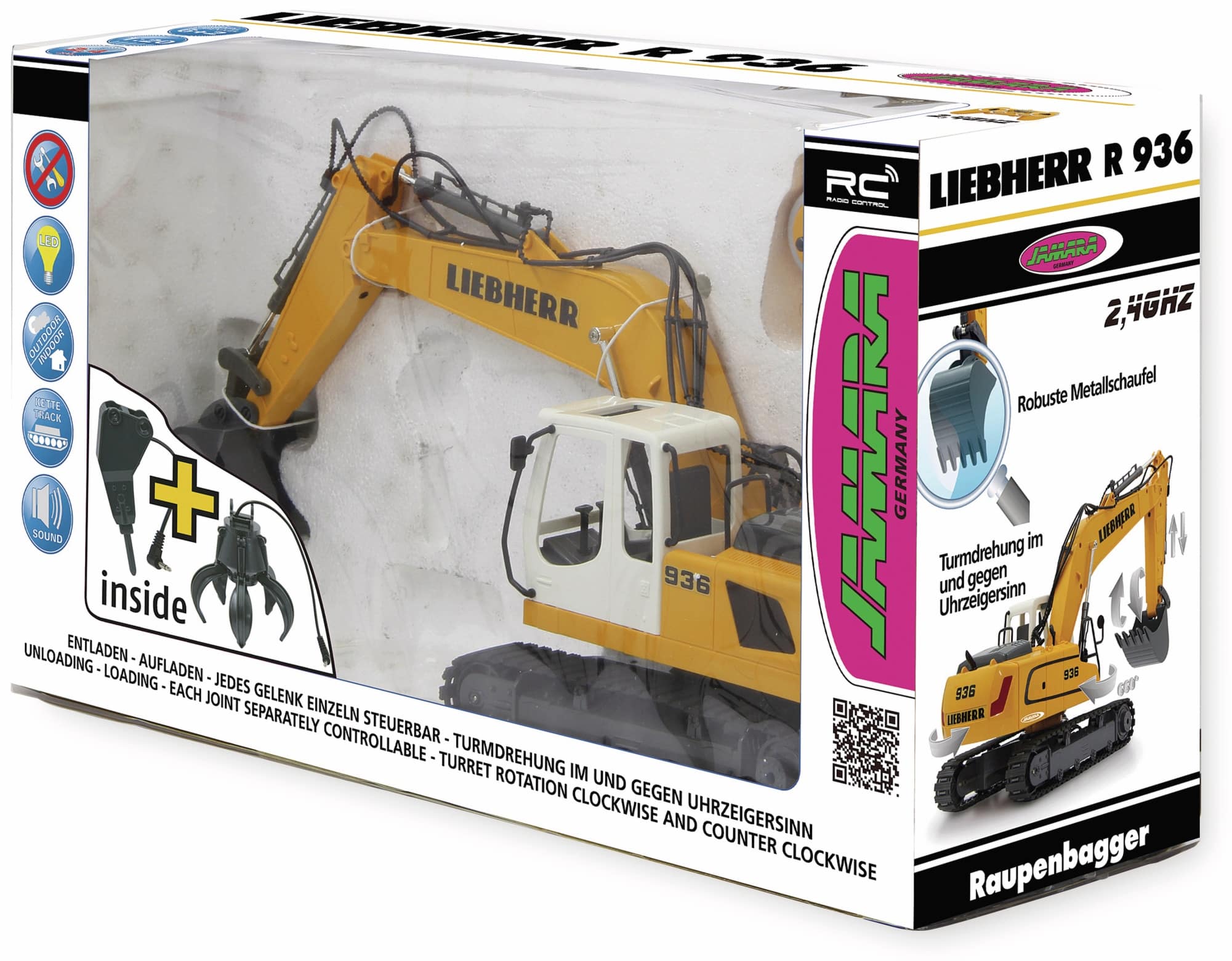 JAMARA Bagger Liebherr R936, 1:20, 2,4GHz, Destruction-Set 