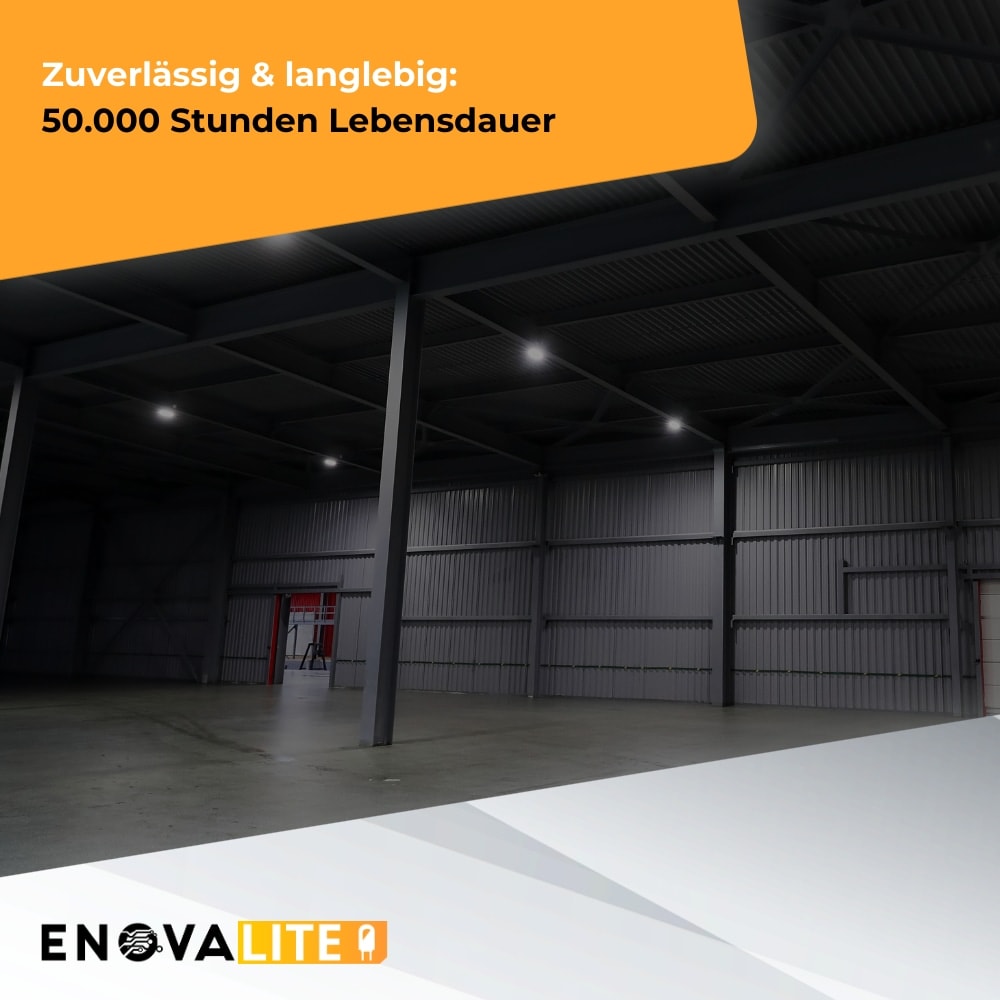 ENOVALITE LED-HighBay-Leuchte, UFO, EEK: C, 150W, 25500lm, 5000K, schwarz