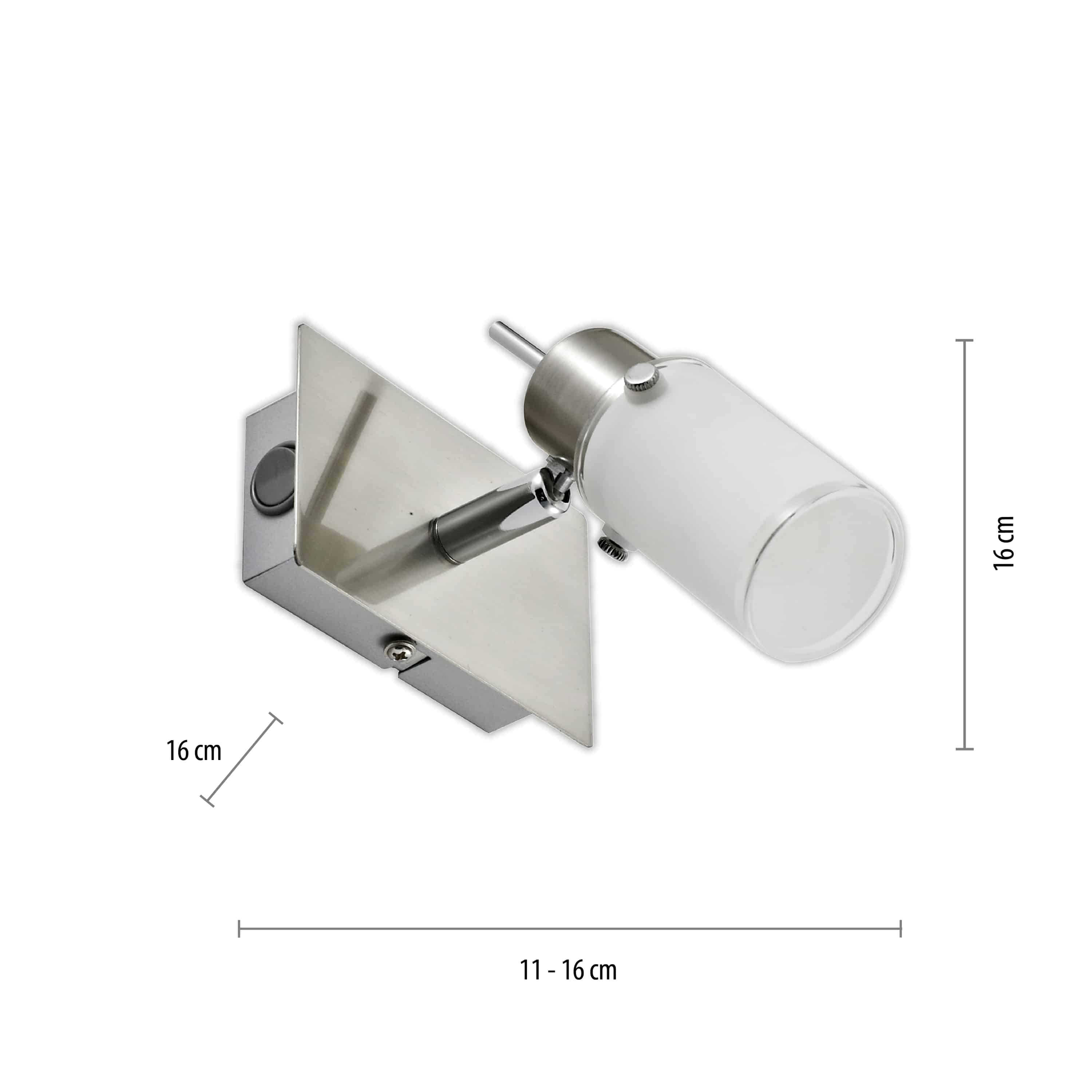 JUST LIGHT LED-Wandleuchte 11931-55 stahl, GU10, 4 W, 420lm, 3000 K