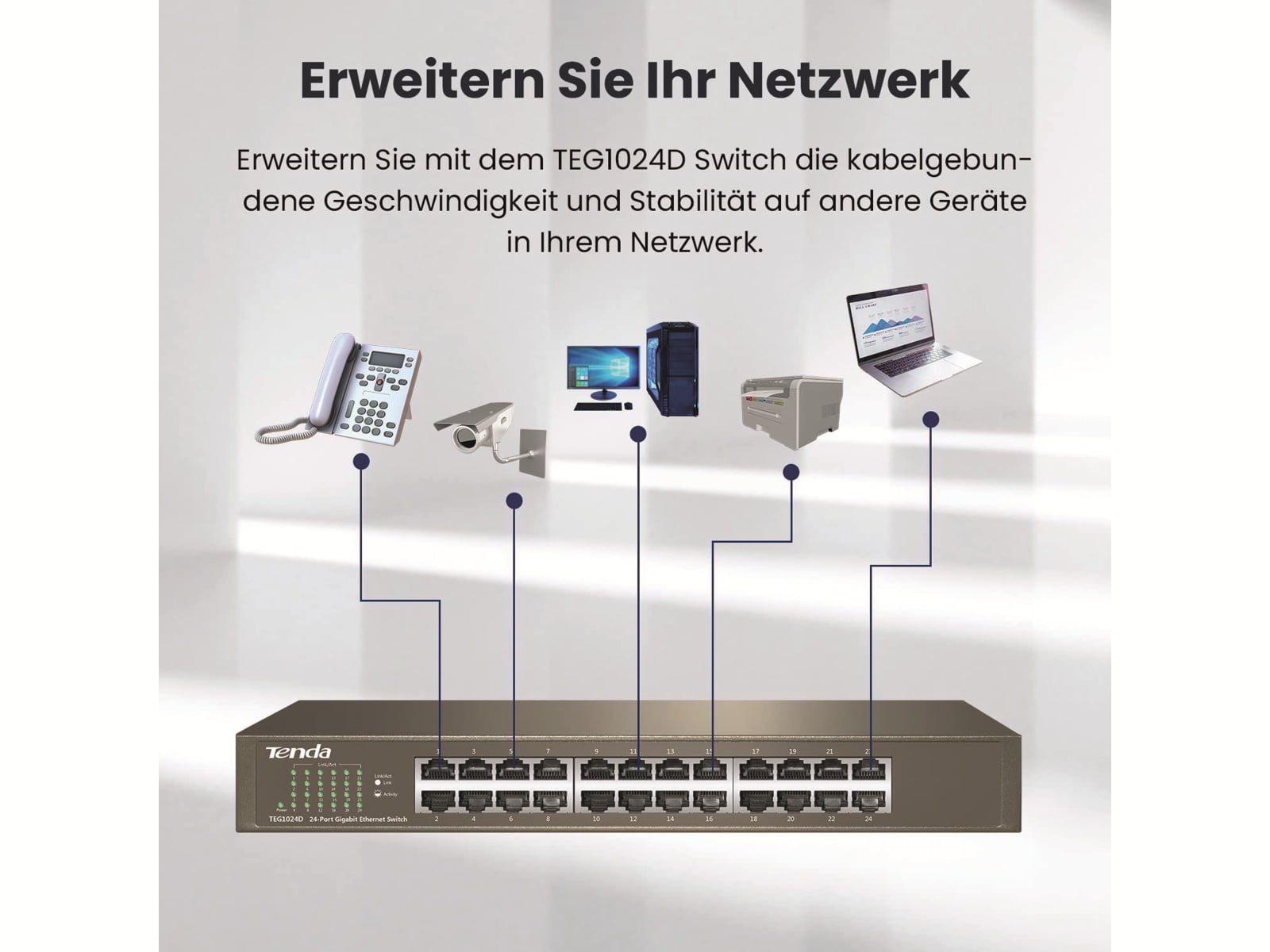 Switch TENDA TEG1024D, 24-port, Gigabit