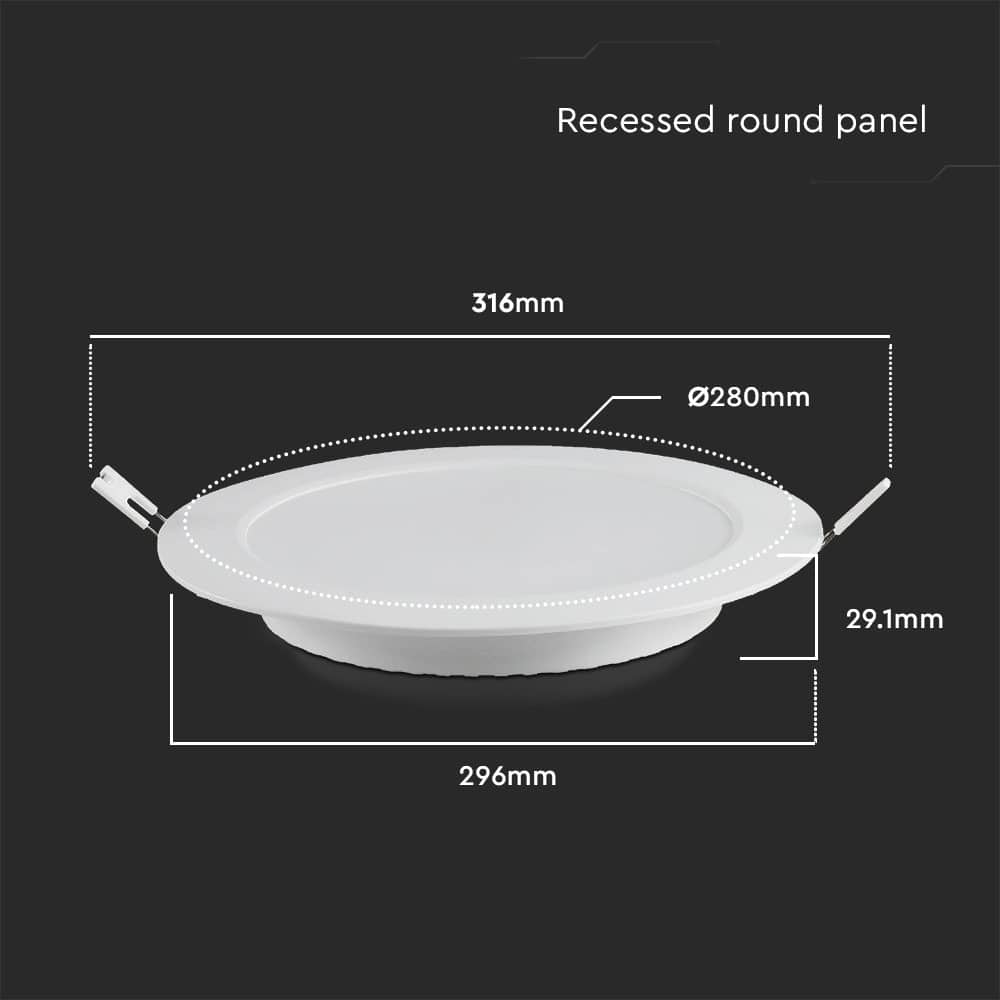 V-TAC LED-Einbauleuchte VT-61024, EEK: E, 24 W, 2640 lm, 6500 K, weiß