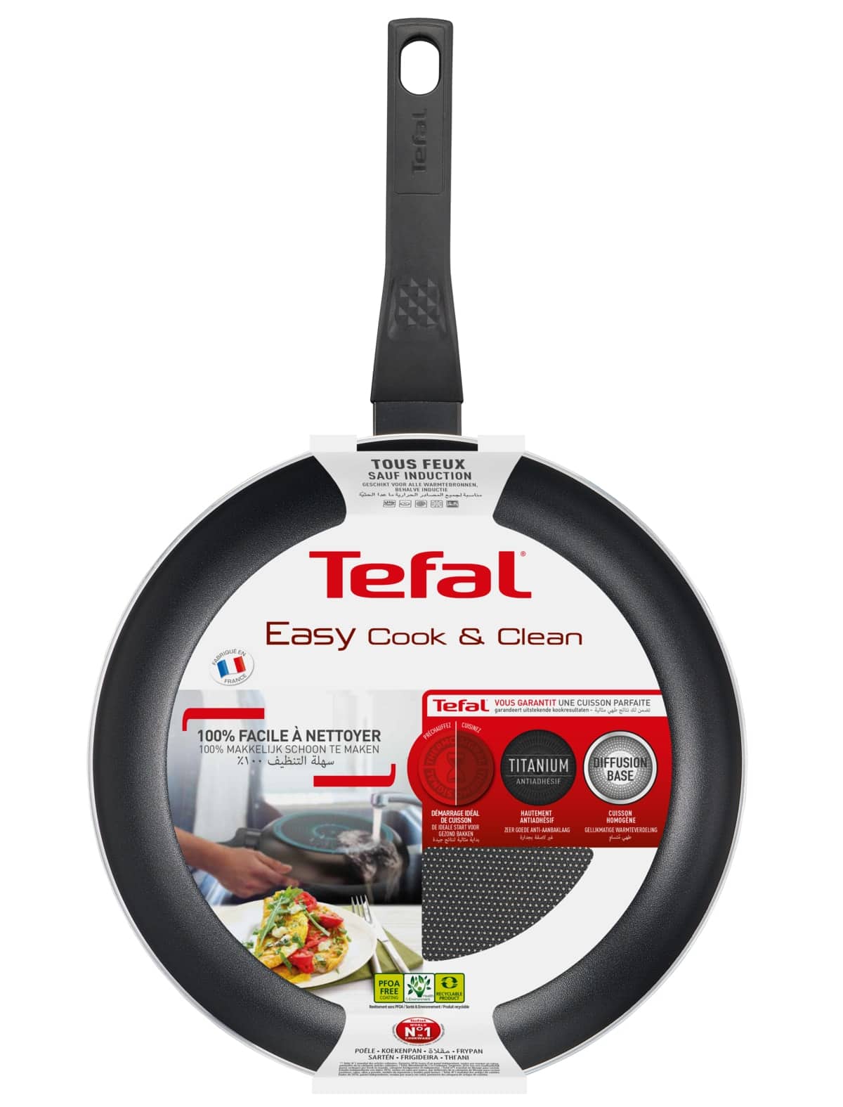 TEFAL Pfannen-Set Easy Cook & Clean, Set mit 20 cm und 28 cm, Titanium, Antihaftversiegelung 