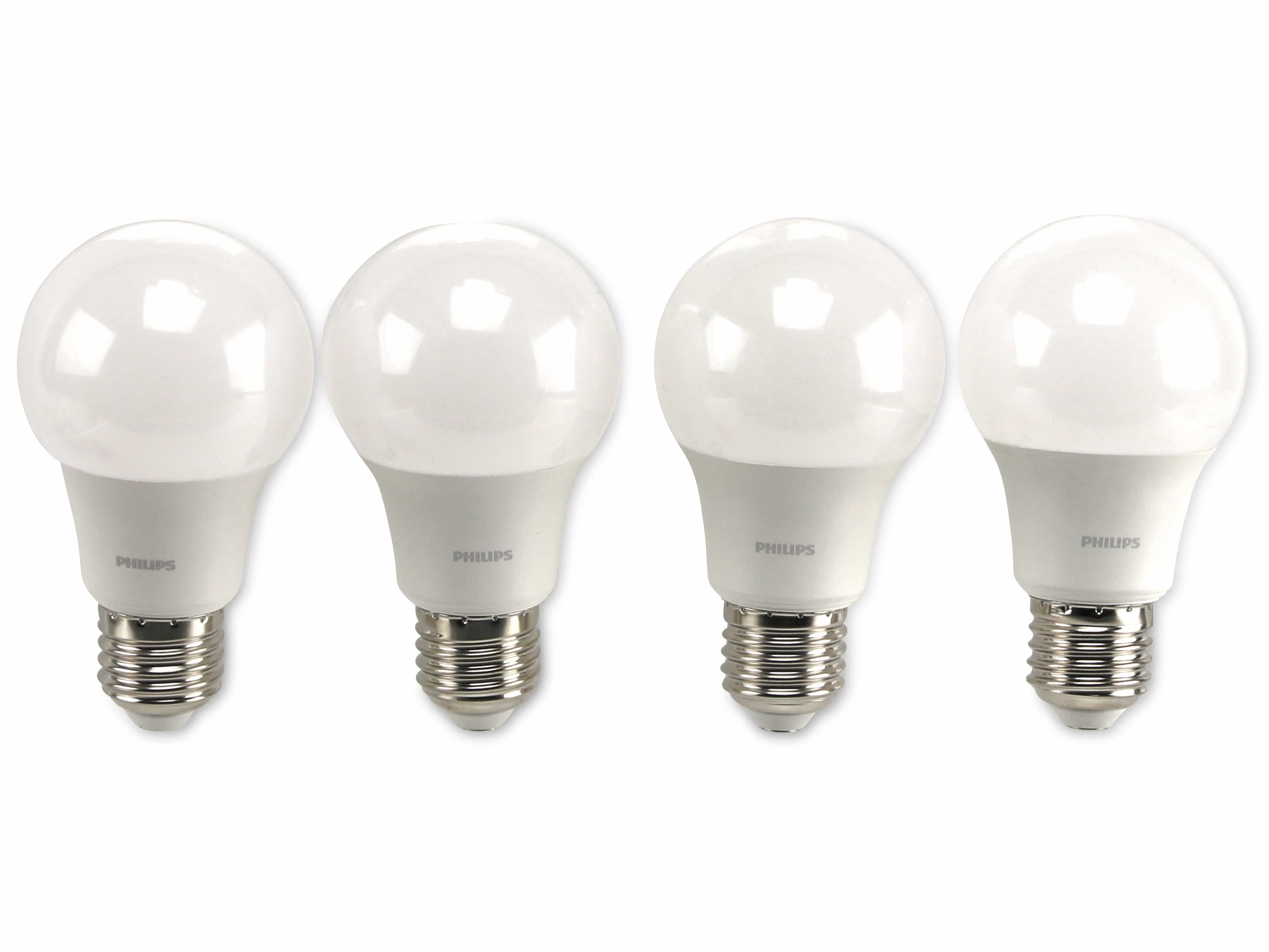 LED-Lampe Philips, E27, EEK: F, 8 W, warmweiß, 806 lm, 4 Stück