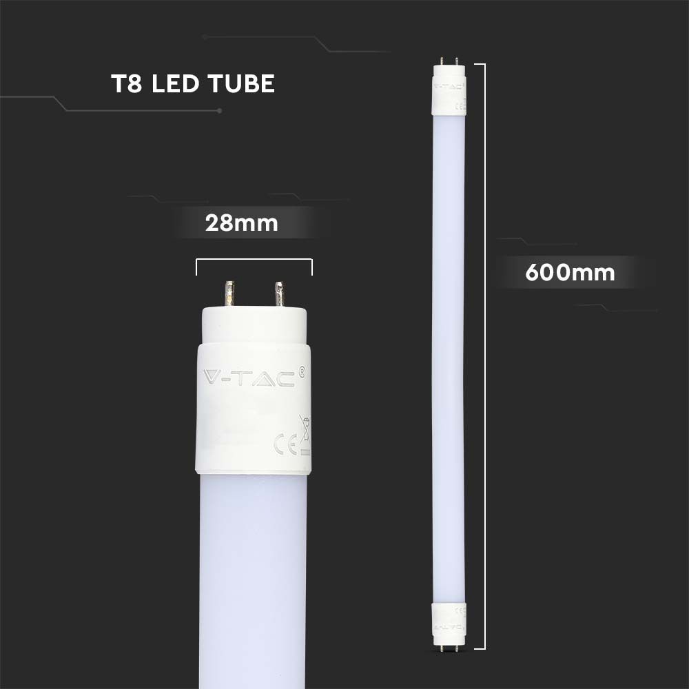 V-TAC LED-Röhre VT-062, T8, G13, EEK: E, 7,5 W, 850 lm, 6500 K, 600 mm