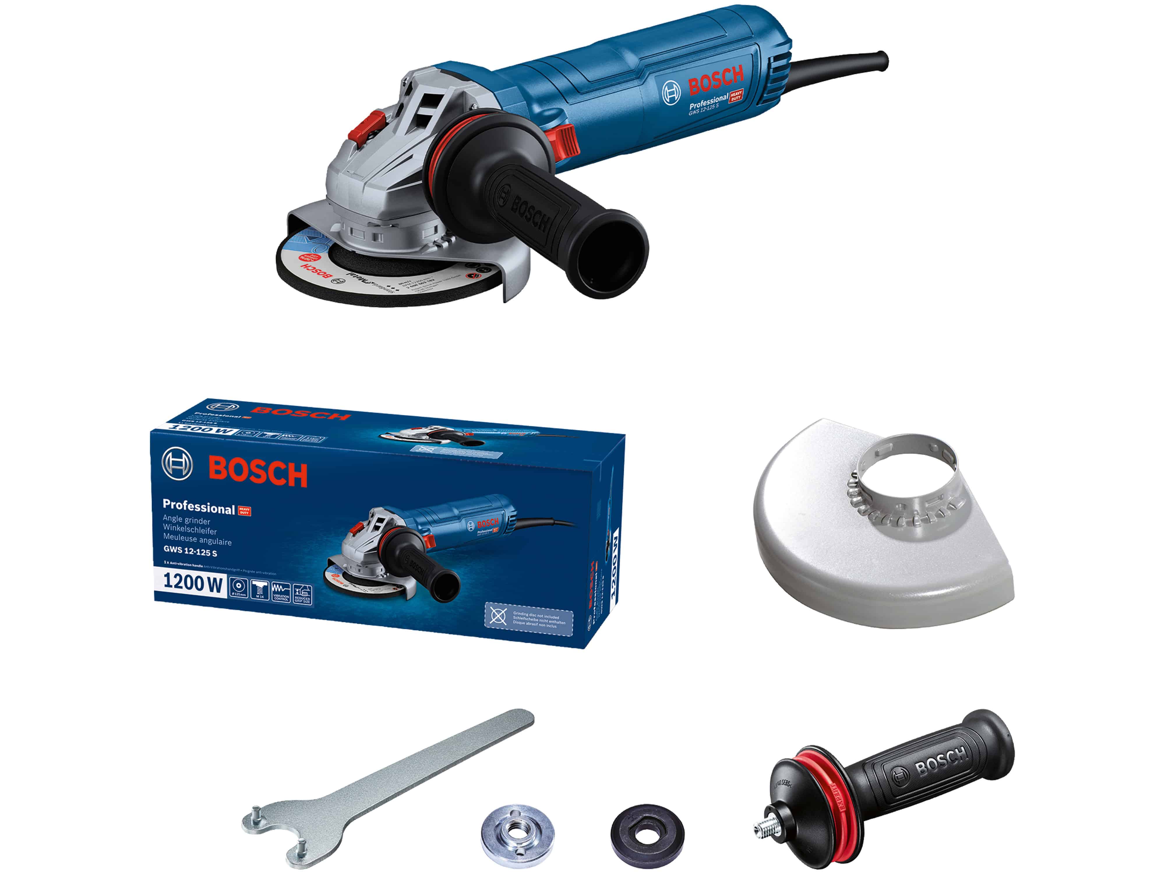 BOSCH Winkelschleifer GWS 12-125 S, 06013A6020, 1200 W