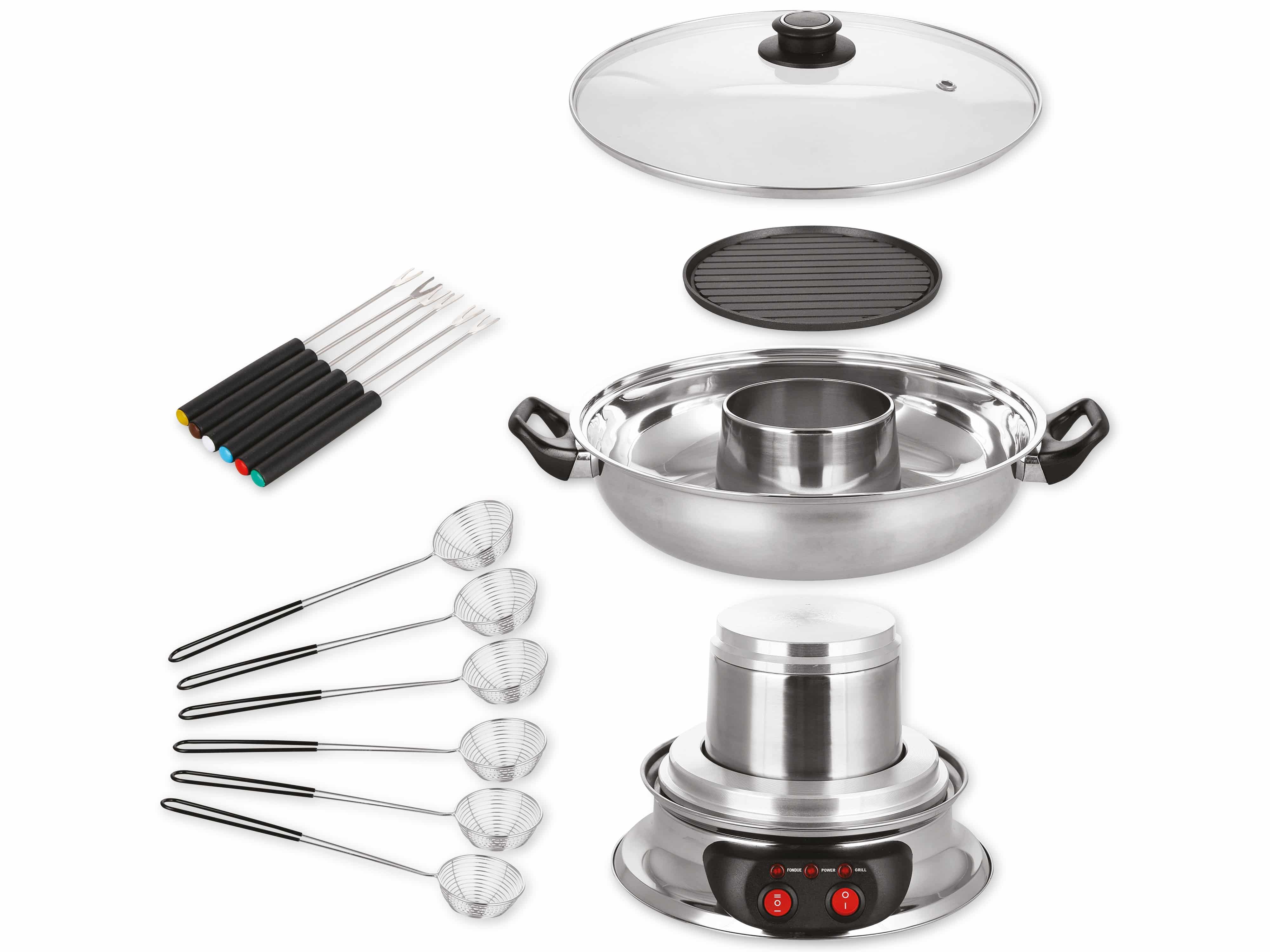 EMERIO Hot Pot Set HPS-121313, 2in1, Fondue u. Grill in einem, 4 L, 1950 W