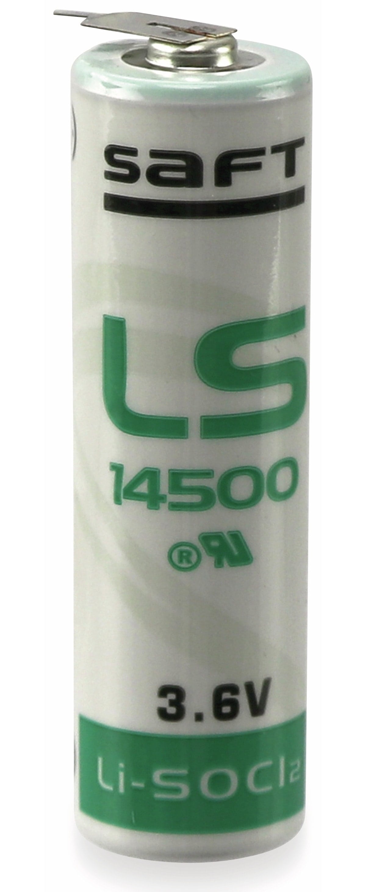 SAFT Lithium-Batterie LS 14500-2PF, AA, 1/1 Print +/-, 3,6 V-, 2600 mAh