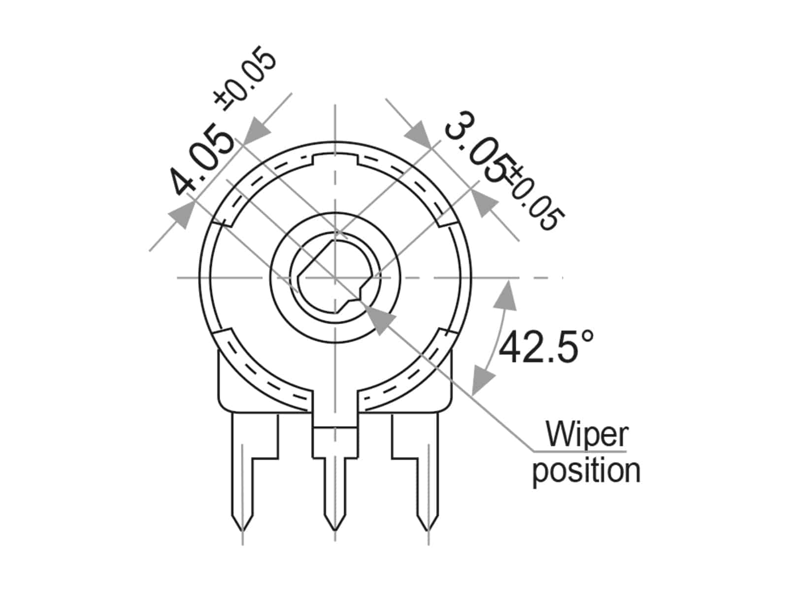 PIHER Potentiometer PT-15NH05, 10 KΩ, stehend