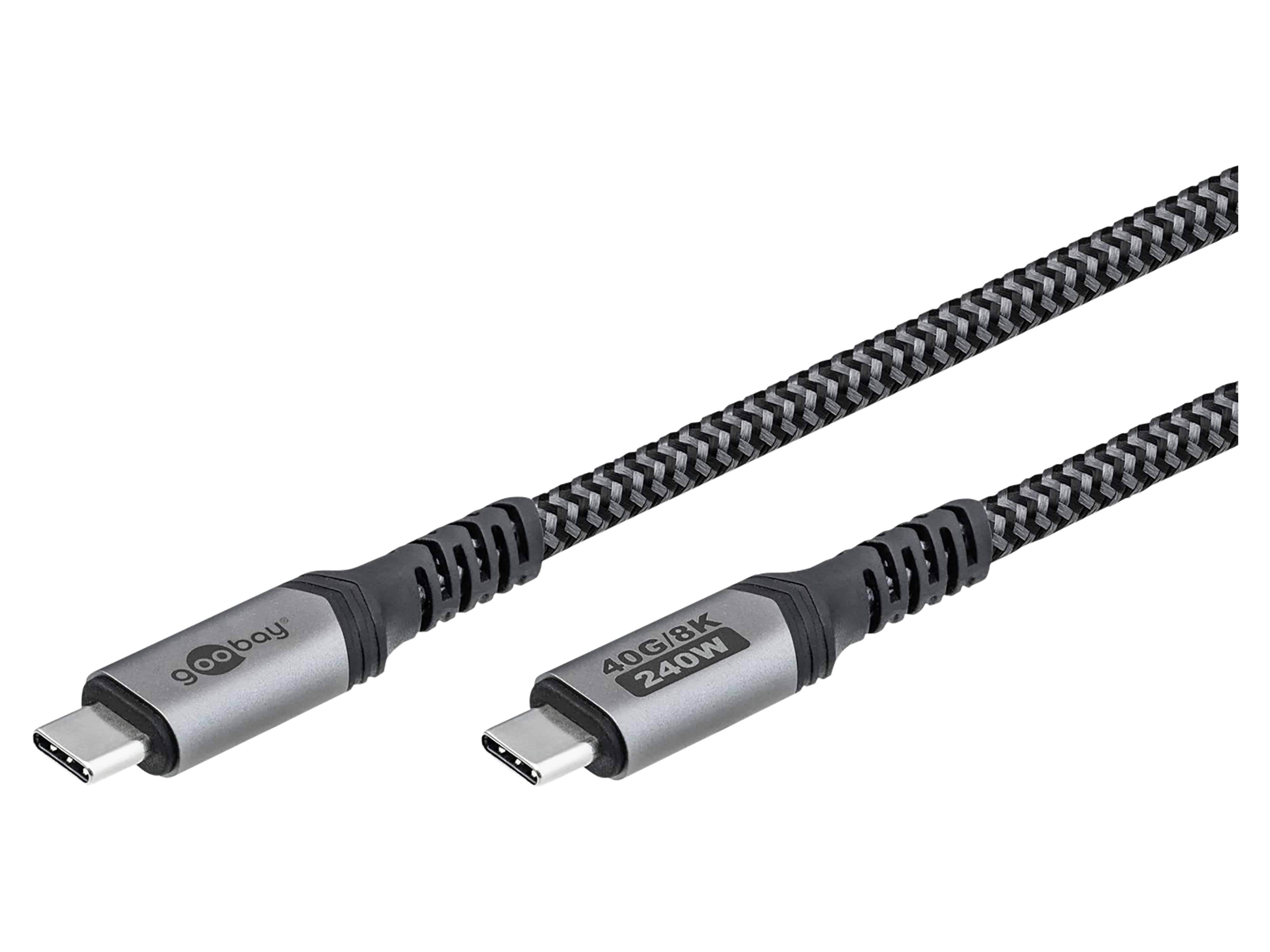 GOOBAY USB-C Kabel 74213 USB4 240W 1,8m 40Gbit/s Textilmantel