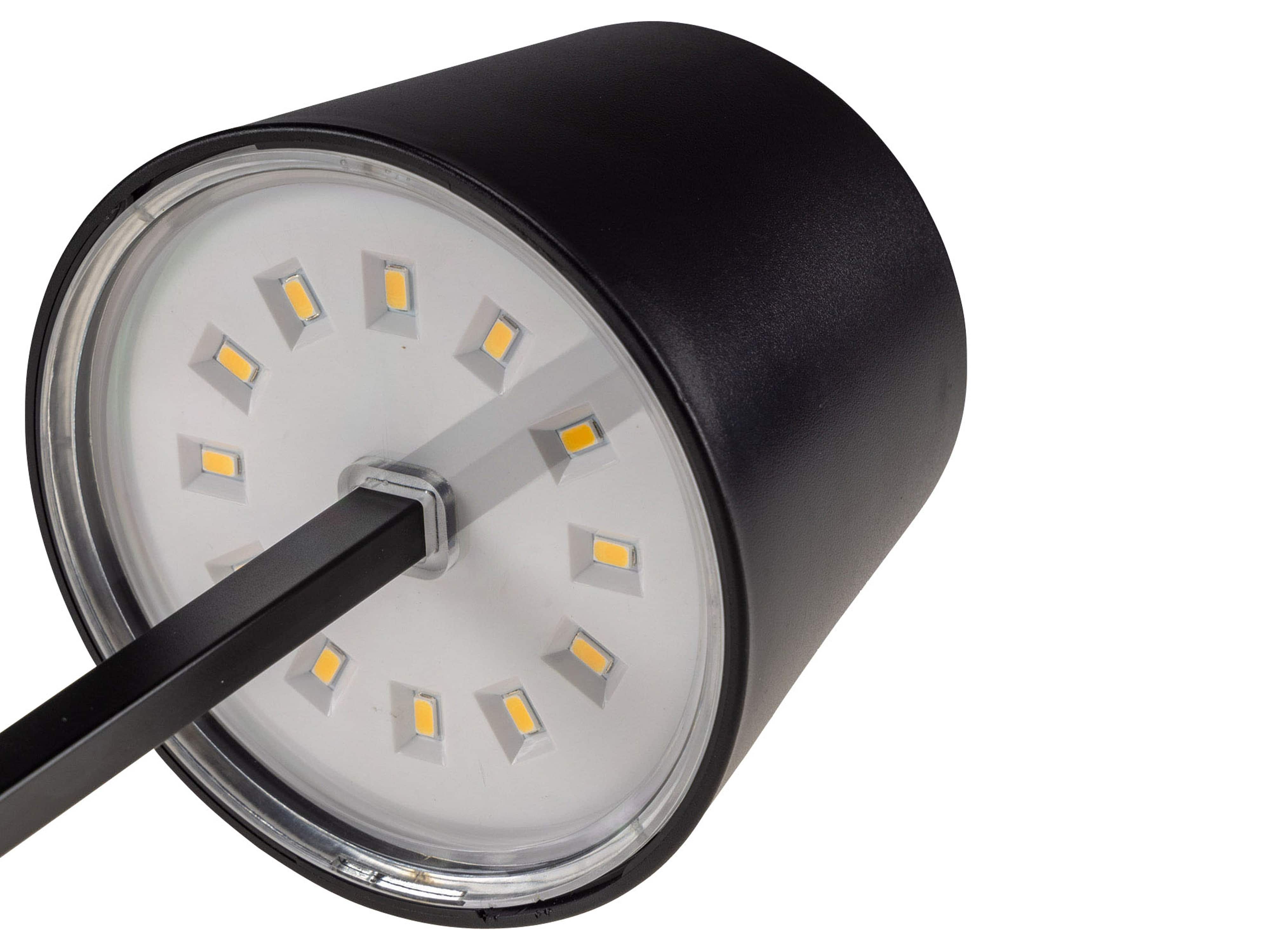 CHILITEC LED Tischleuchte, dimmbar, batteriebetrieben, schwarz