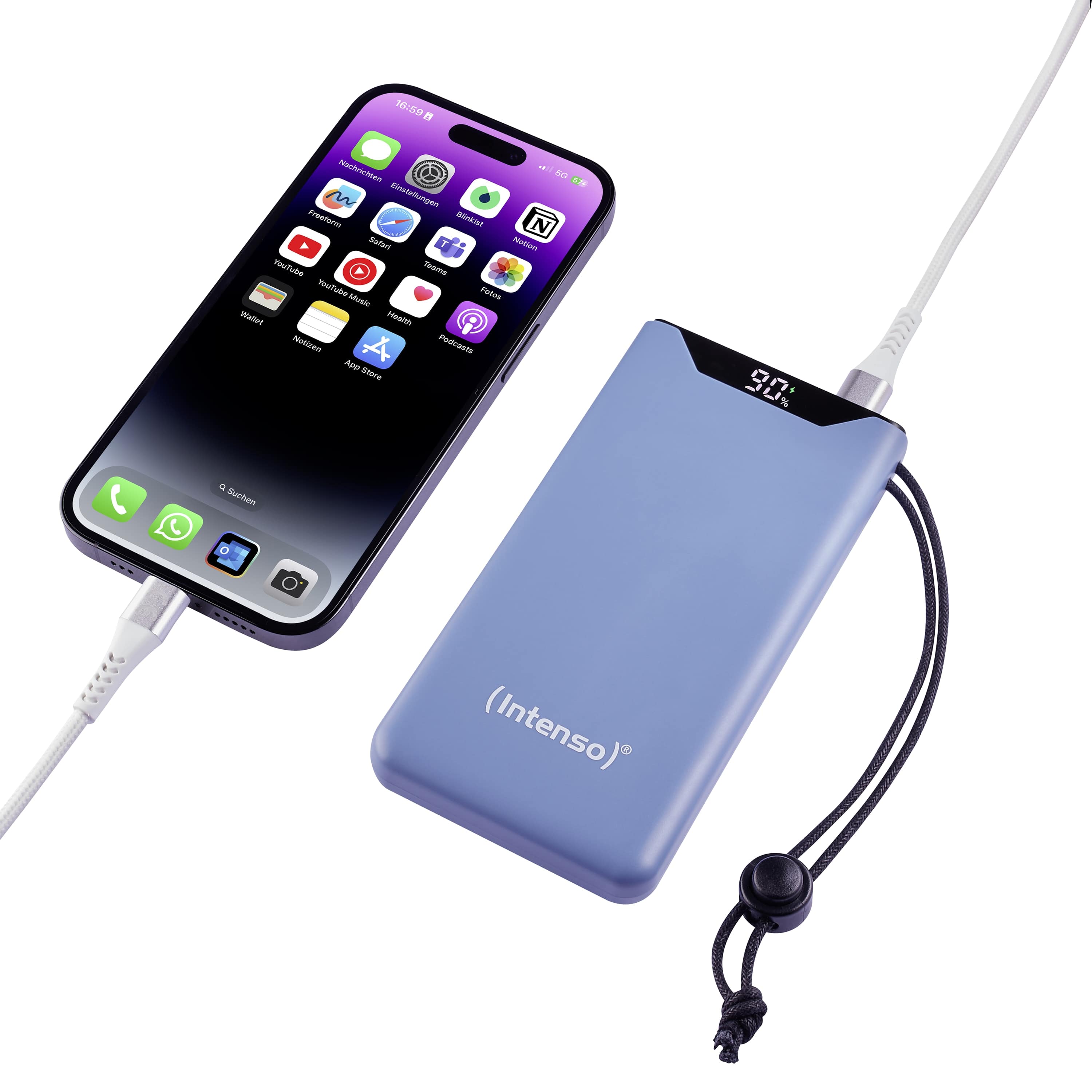 INTENSO USB Powerbank 7332035, F10000, 10.000mAh, 20 W, blau