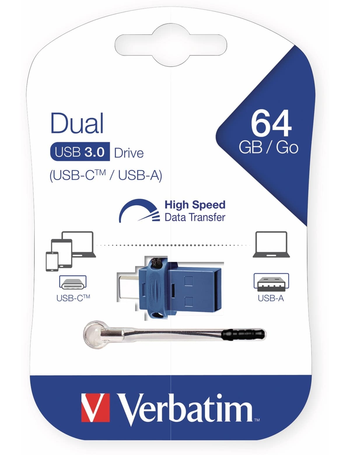 VERBATIM USB 3.0 OTG Stick Typ A-C, Dual Drive, 64 GB