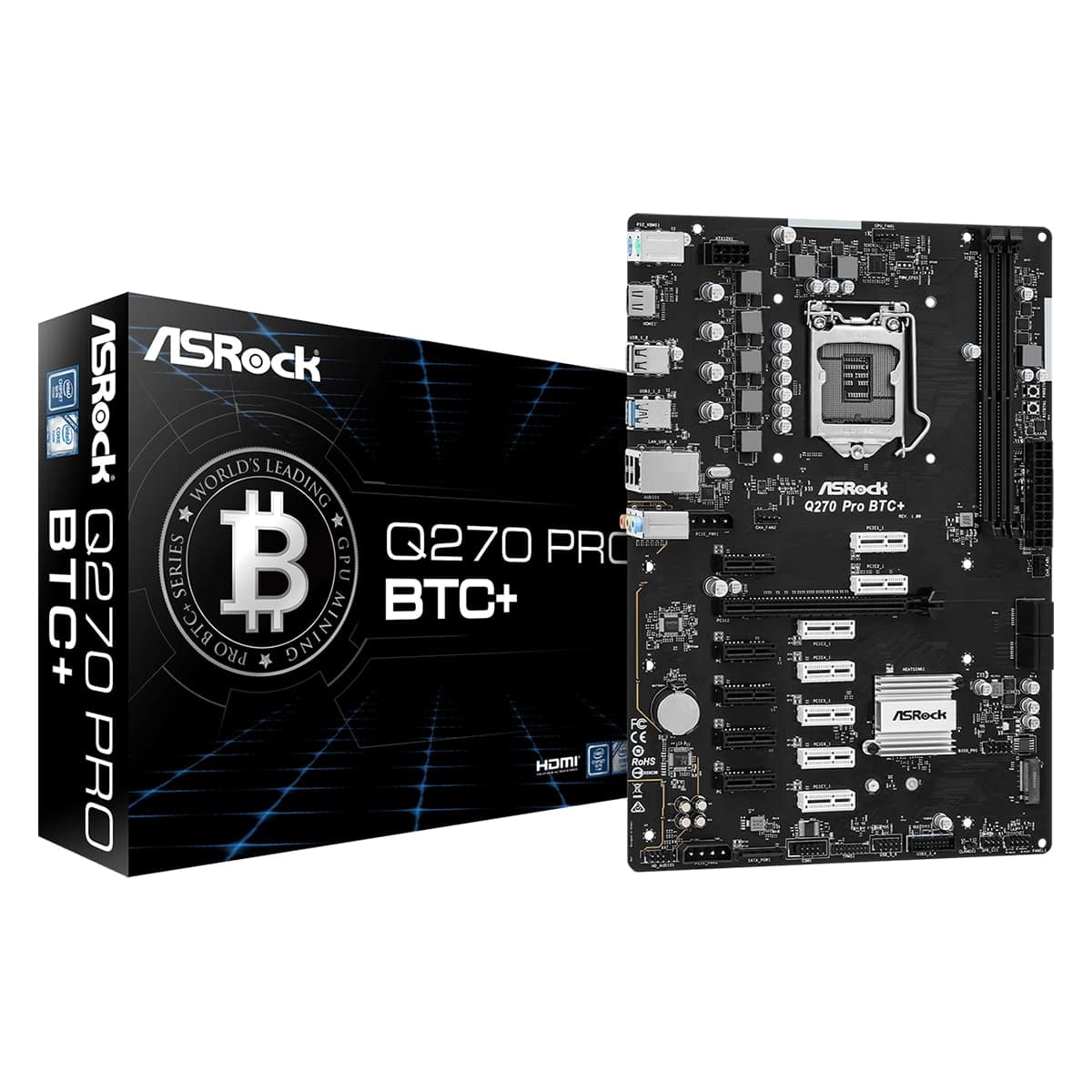 ASROCK Motherboard Q270 Pro BTC+