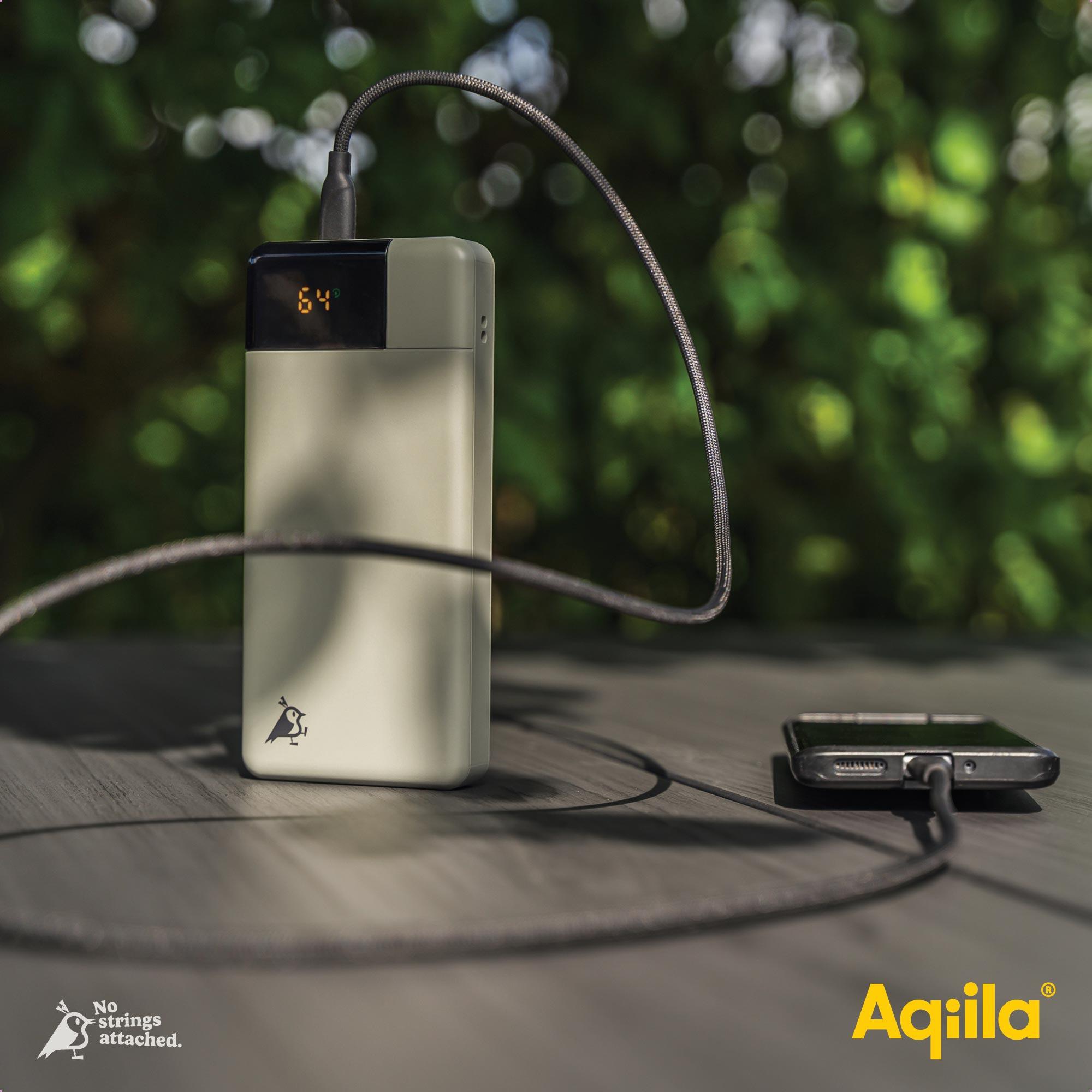 AQIILA Powerbank Powerbird B20, 20 W, 20.000mAh, 1x USB-A, 2x USB-C, moosgrün