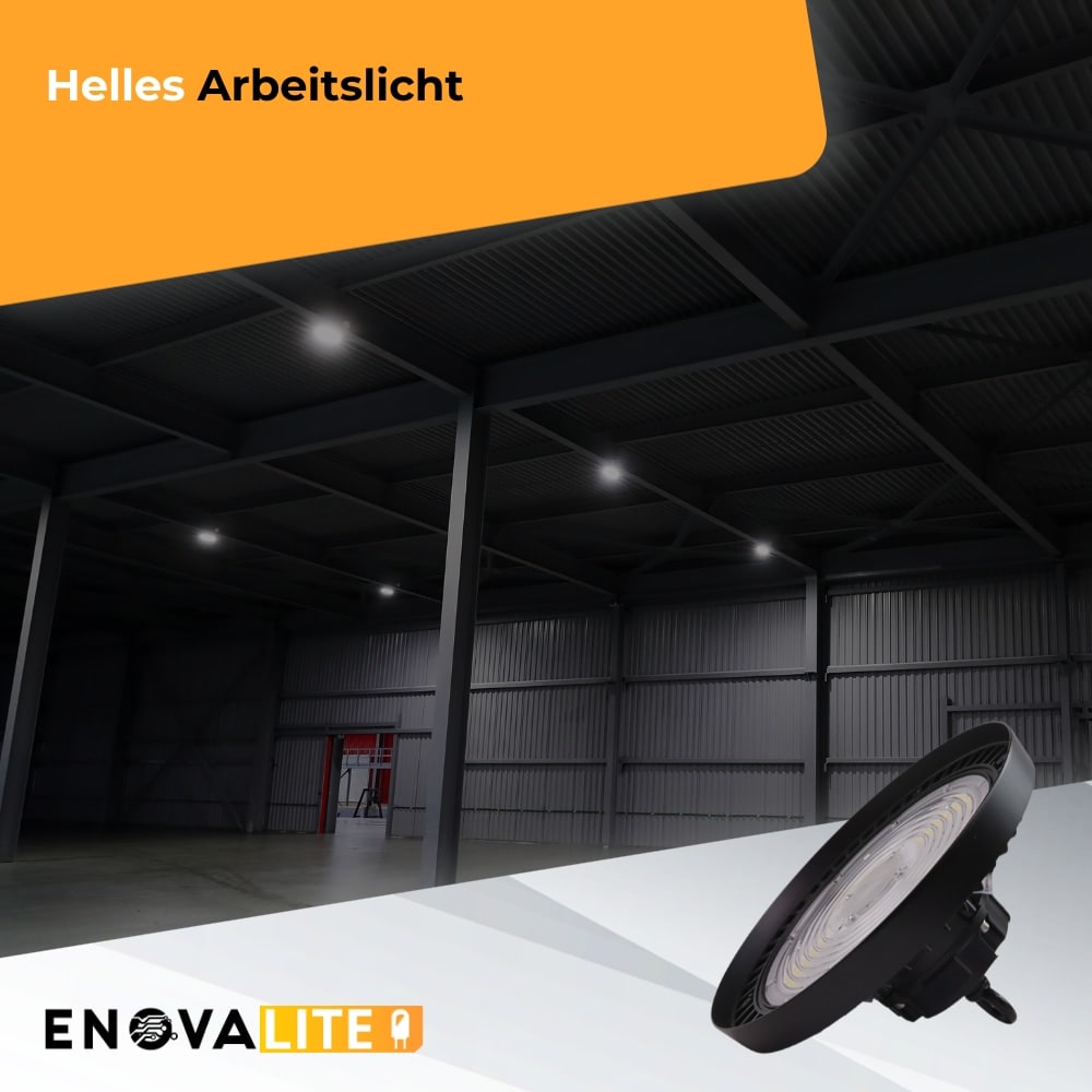 ENOVALITE LED-HighBay-Leuchte, UFO, EEK: C, 200W, 34000lm, 5000K, schwarz