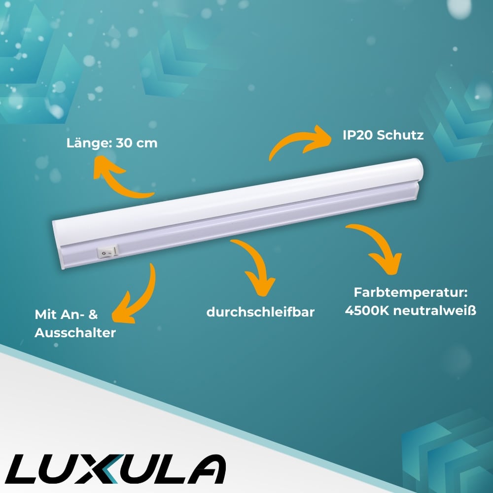 LUXULA LED-Unterbauleuchte EEK: F, 4W, 360lm, 4500K, 30cm, weiß