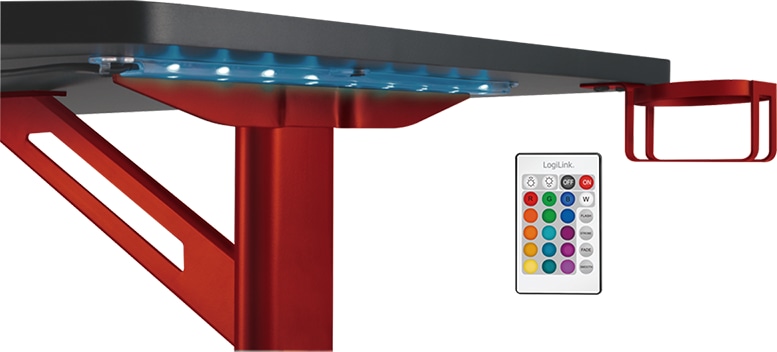 LOGILIGHT Gaming-Schreibtisch LOGILINK EO0042. RGB-Beleuchtung