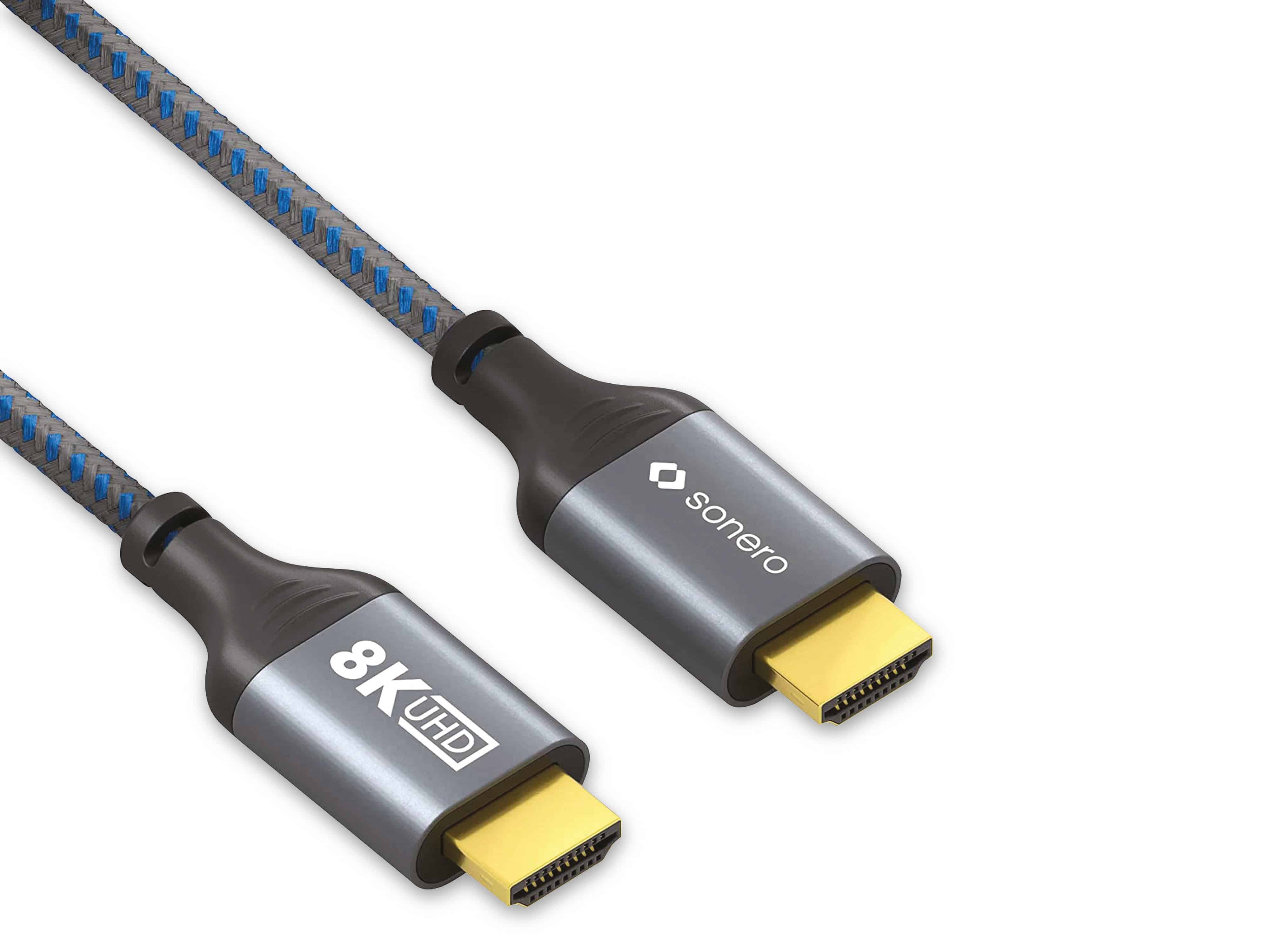 SONERO HDMI-Kabel, 8K60, grau/blau, 3 m