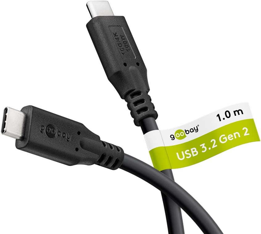 GOOBAY USB-C Kabel 74200 USB3.2 100W 1m schwarz 10 Gbit/s