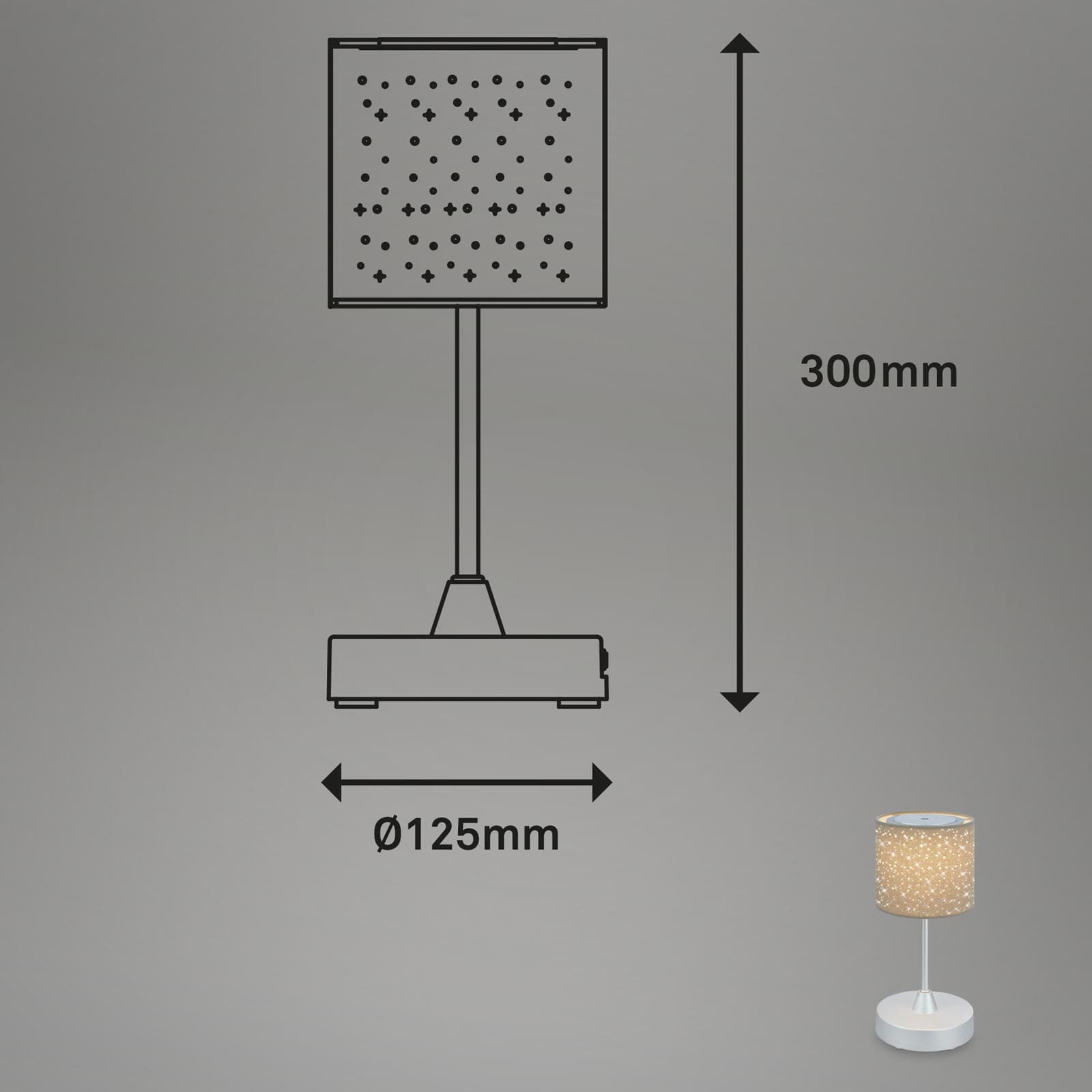 BRILONER LED-Akku-Tischleuchte 7443011 Chrom-matt, 3W, 330lm, 3300K, IP44