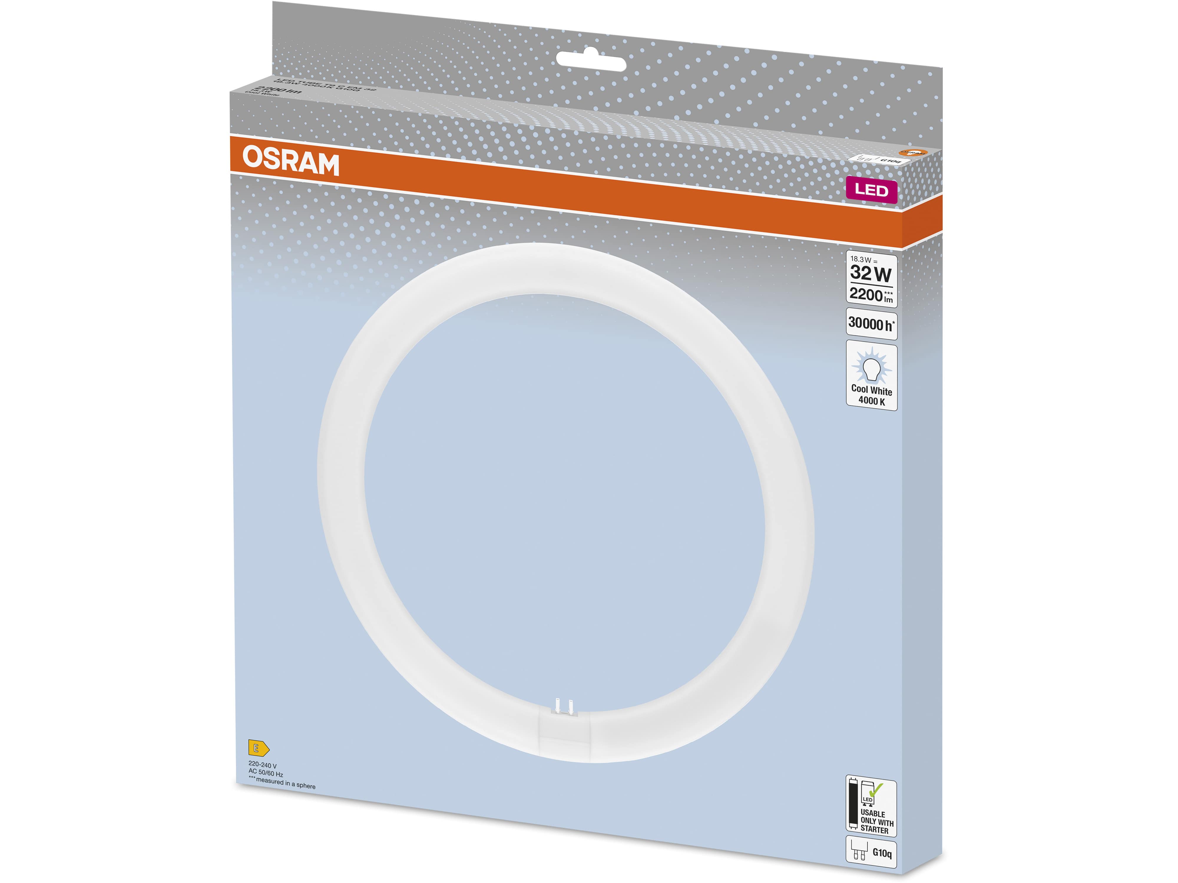 OSRAM LED-Röhre T9, Ringform, G10q, EEK: E, 18,3W, 2200lm, 4000K