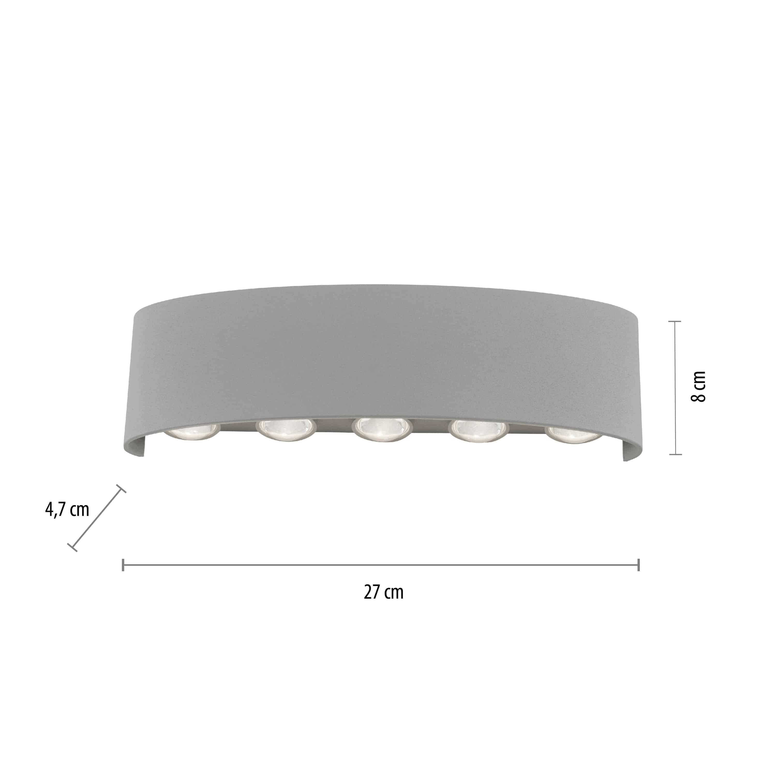 PAUL NEUHAUS LED-Wandleuchte 9489-21 silber, 8 W, 1200 lm, 3000 K, IP54