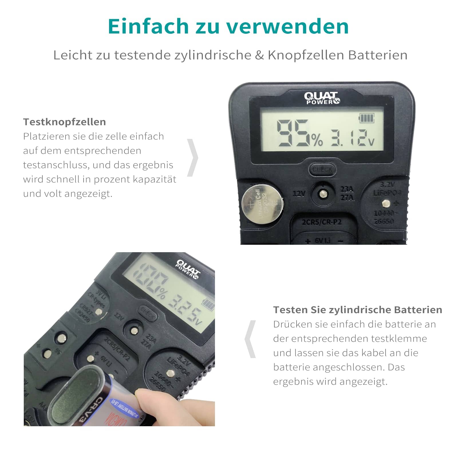 QUATPOWER Batterietester B4 Multi Check, mit Display