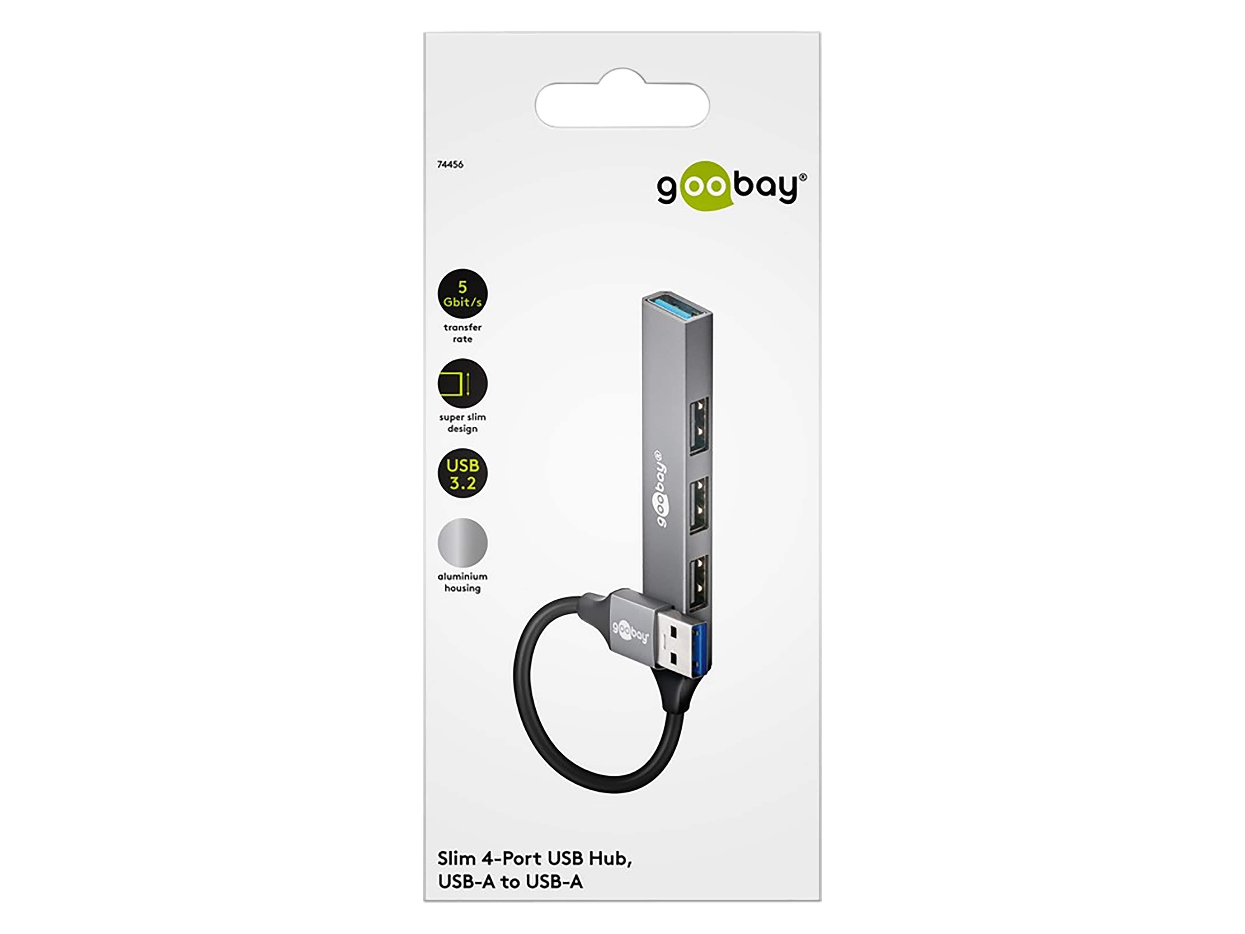 GOOBAY USB3.2 Hub 74456 Slim 4 Port USB-A auf USB-A