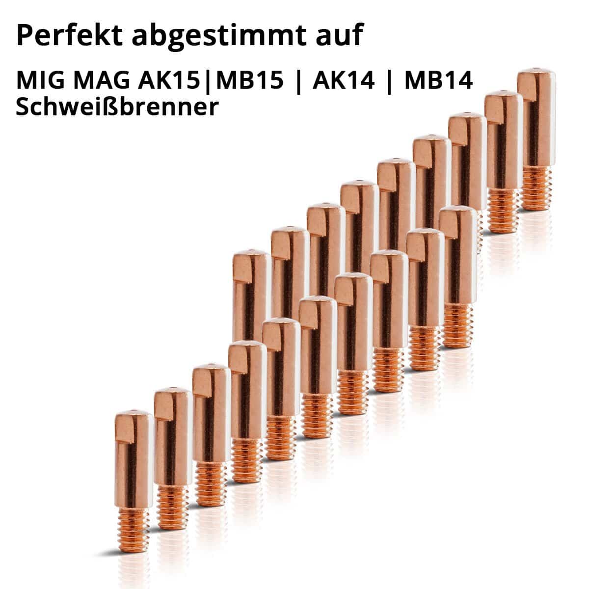 STAHLWERK Stromdüsen/ Kontaktdüsen, 4683, M6x25 in 0,9 mm, MIG MAG Verschleißteile Set, 20er Set