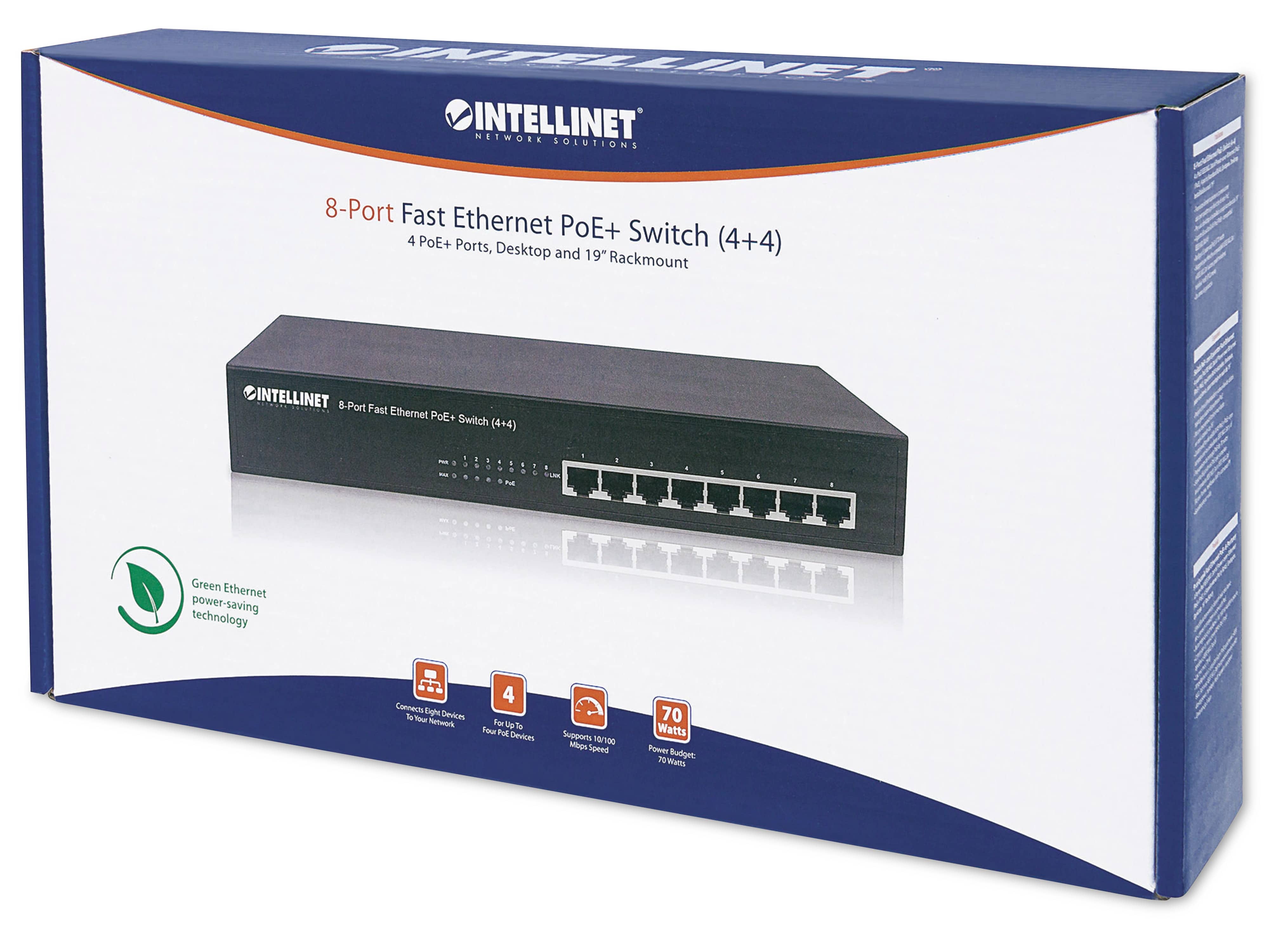 INTELLINET Ethernet Switch 561075 8-Port PoE+