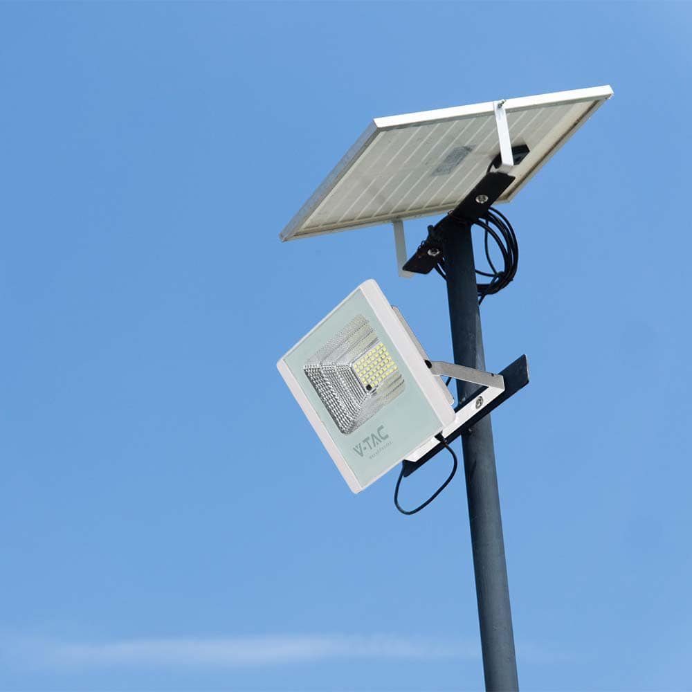 V-TAC Solar LED-Fluter VT-25W, 12 W, 6400 K, mit Panel + Fernbedienung