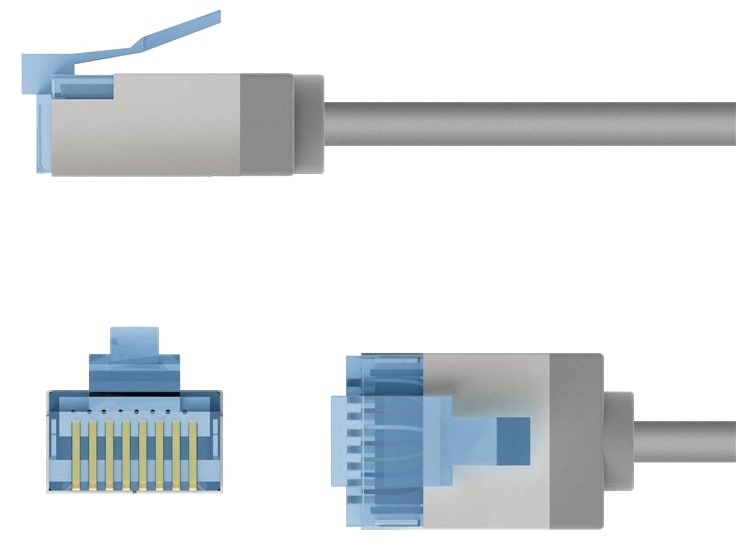 GOOBAY CAT.6a Patchkabel 74312 10m grau U/FTP slim Ultraflex