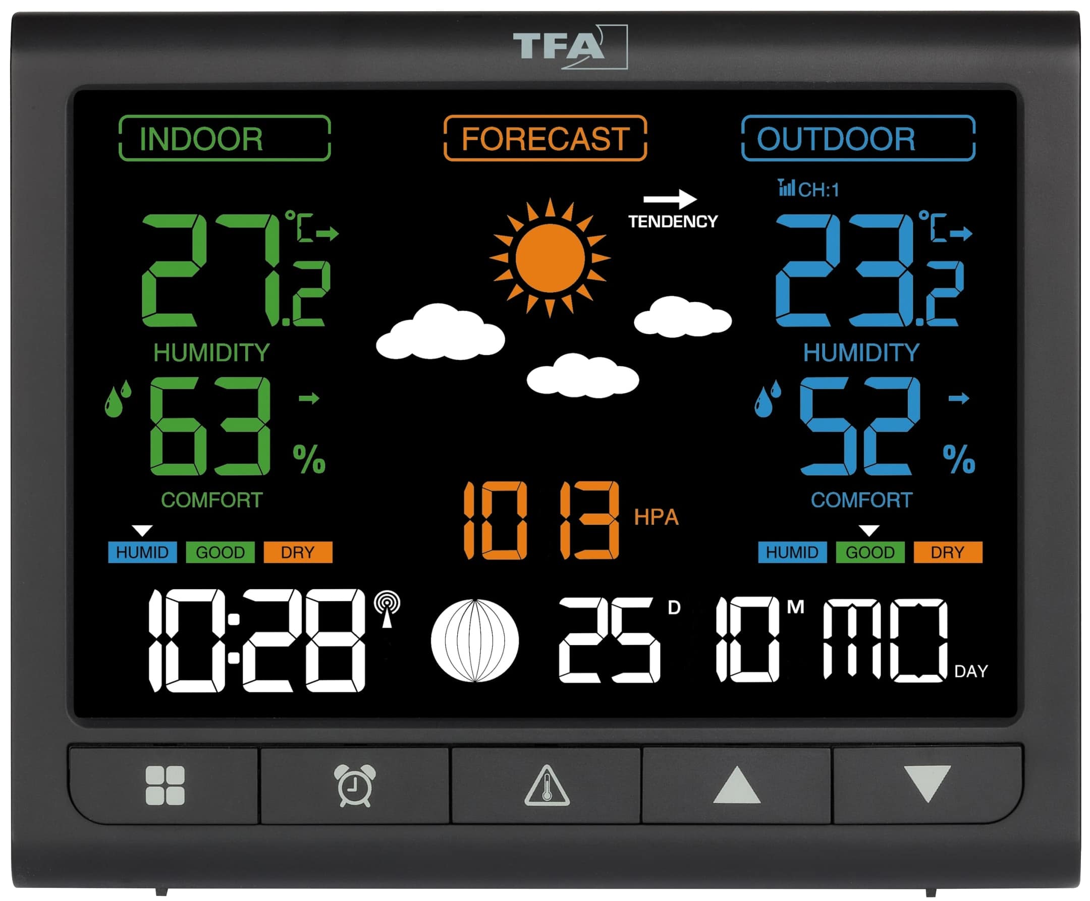 TFA Funk-Wetterstation Contrast, 35.1171.01, schwarz