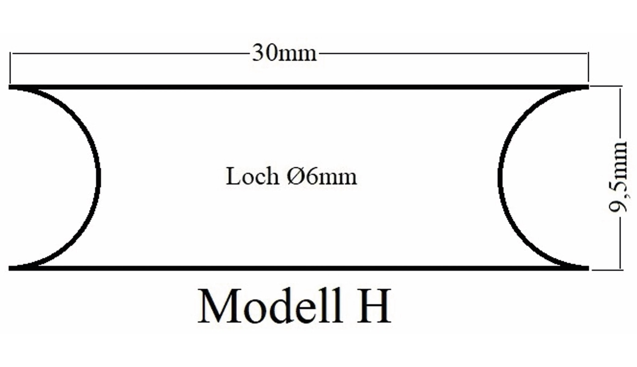 Seilrolle, Laufrolle, Ø 30 mm, Breite 9,5 mm, Loch  Ø 6 mm