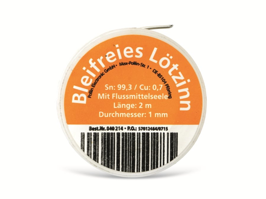 Bleifreies Lötzinn, 1,0 mm, 2 m