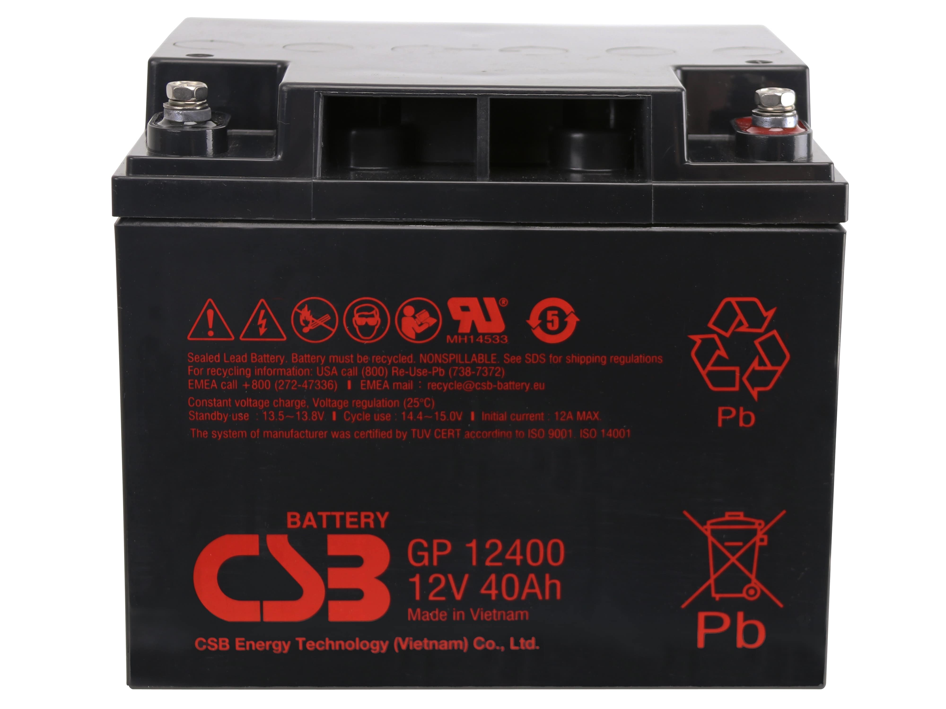 CSB Blei-Akkumulator GP12400, 12 V-/40 Ah