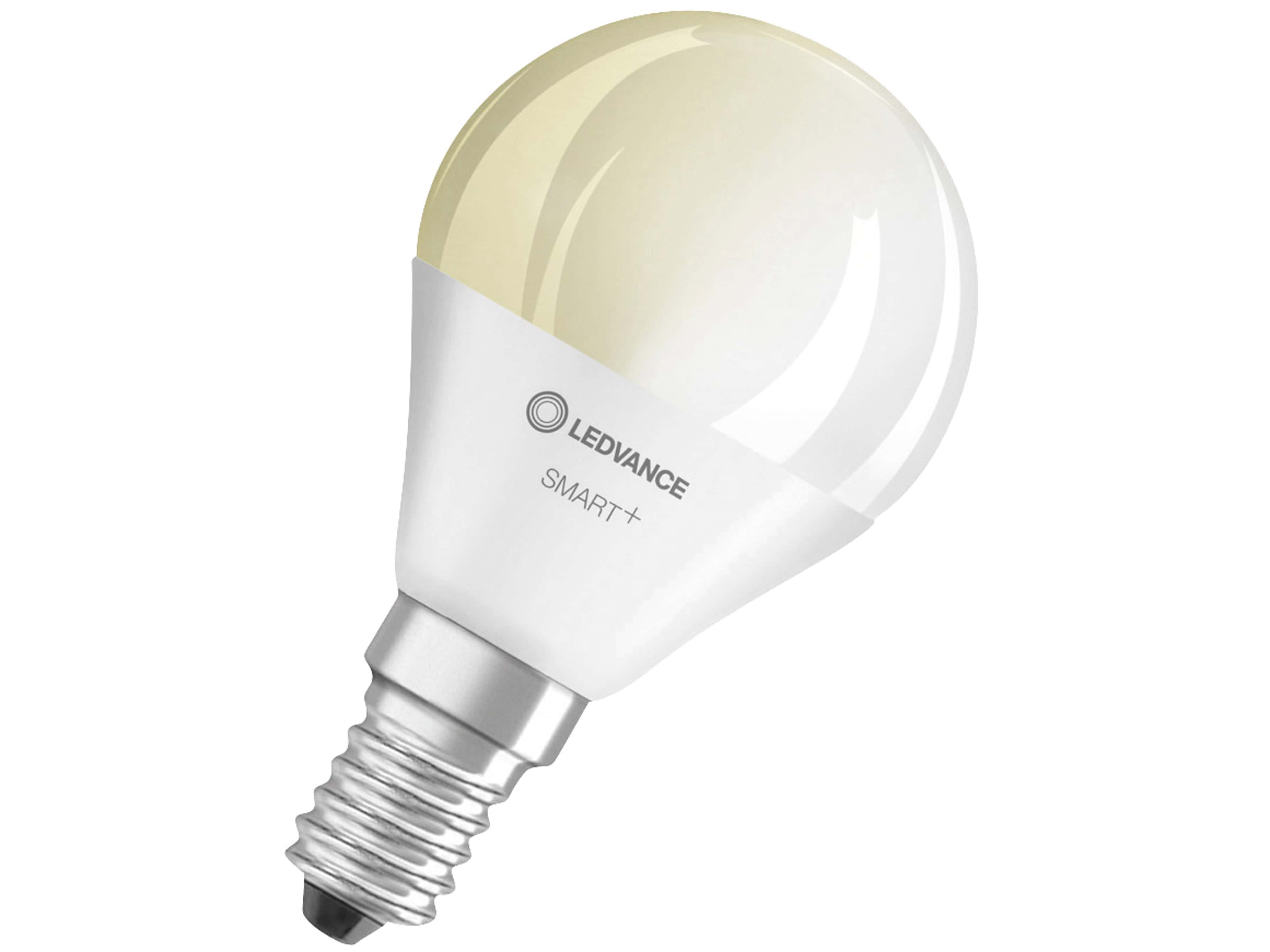 LEDVANCE LED-Lampe SMART+ WiFi Mini bulb, P46, E14, EEK: F, 4,9 W, 470 lm, 2700 K, Smart